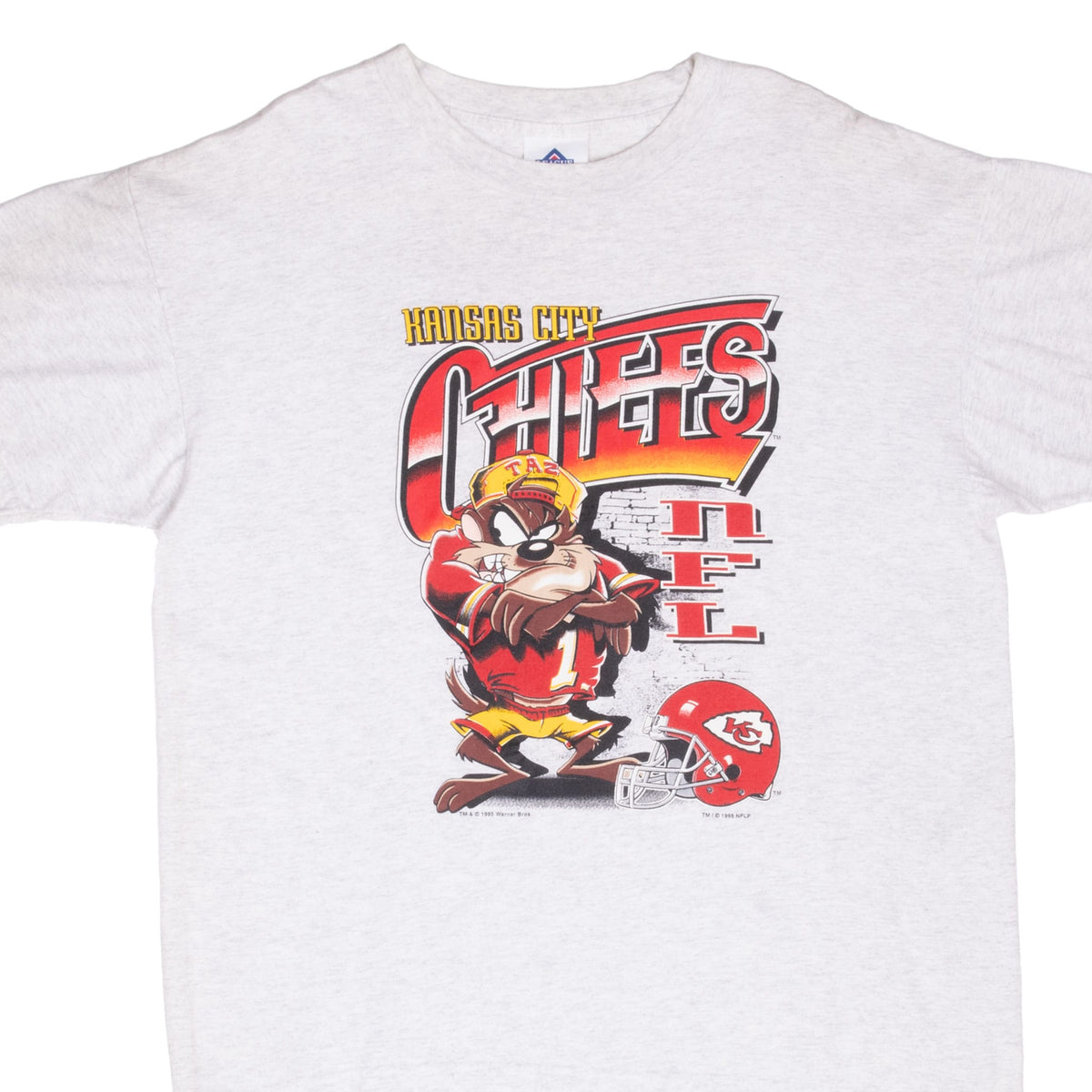 Vintage Nfl Kansas City Chiefs Looney Tunes Taz 1995 Tee Shirt Size Large