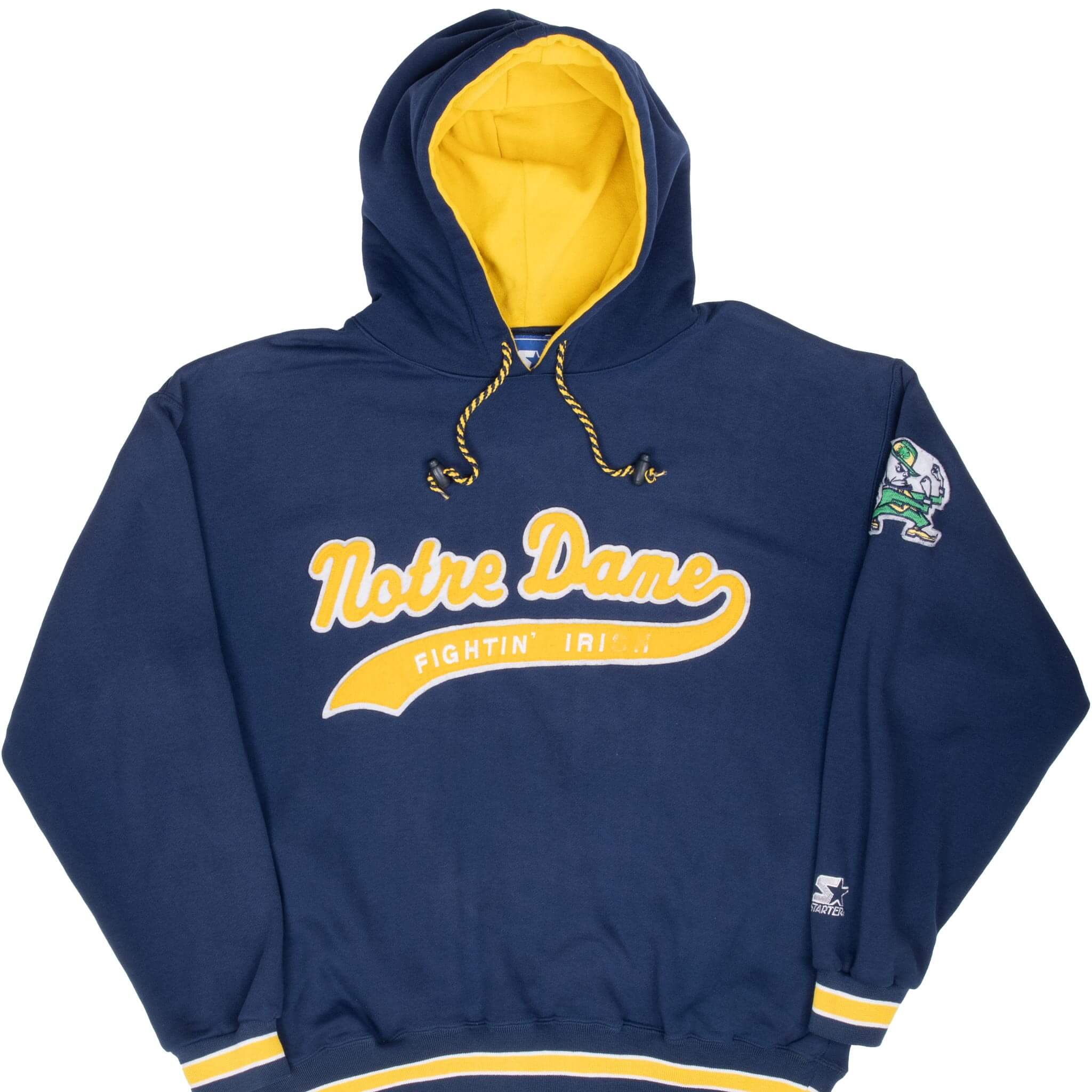 Vintage Ncaa Notre Dame Fighting Irish Starter Hoodie Sweatshirt 1990S Size Large