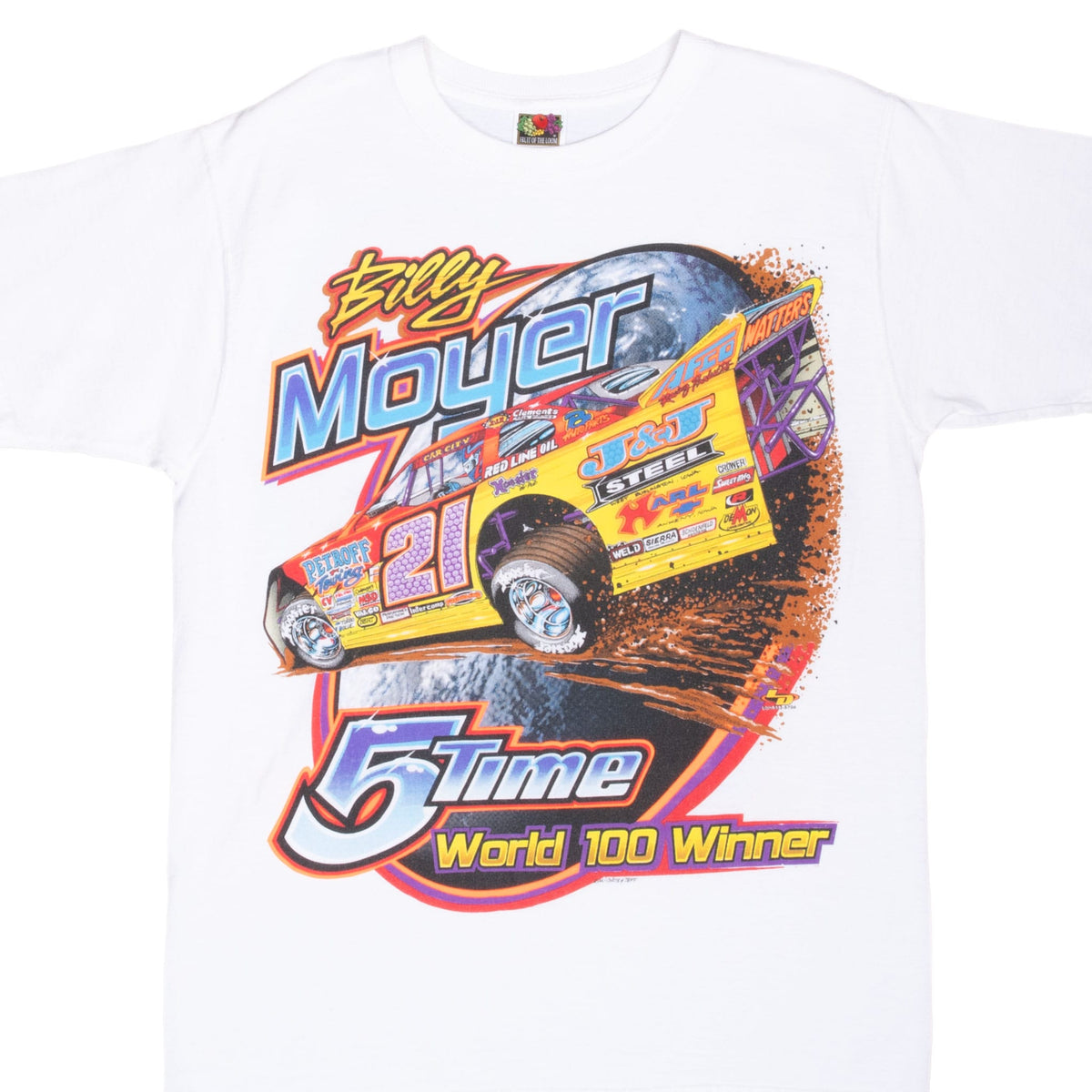 Vintage Racing Billy Moyer 5 Time World 100 Winner Tee Shirt 2000 Size Medium