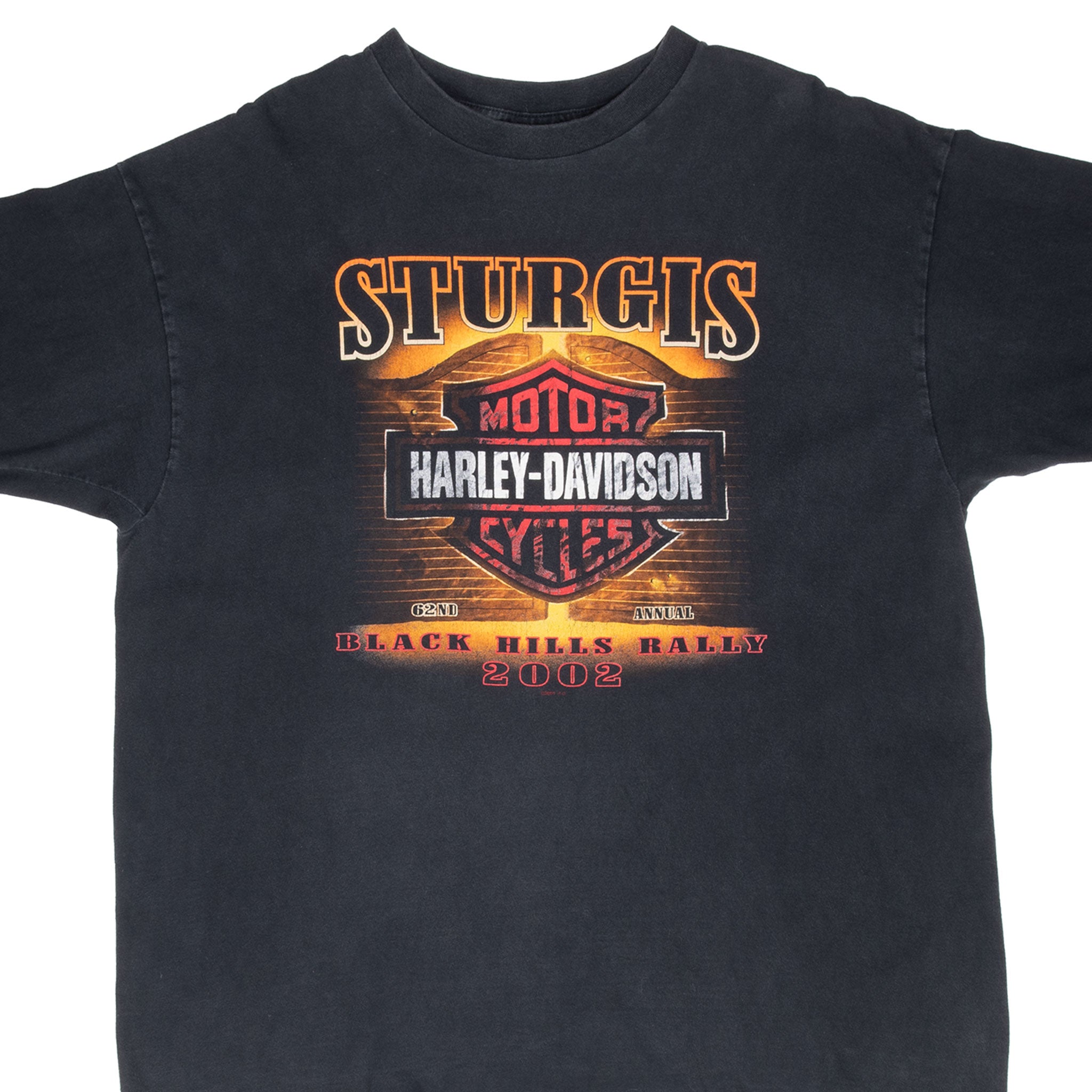 Vintage Harley Davidson Sturgis Black Hills Rally 2002 Tee Shirt Size XL Made In Usaå