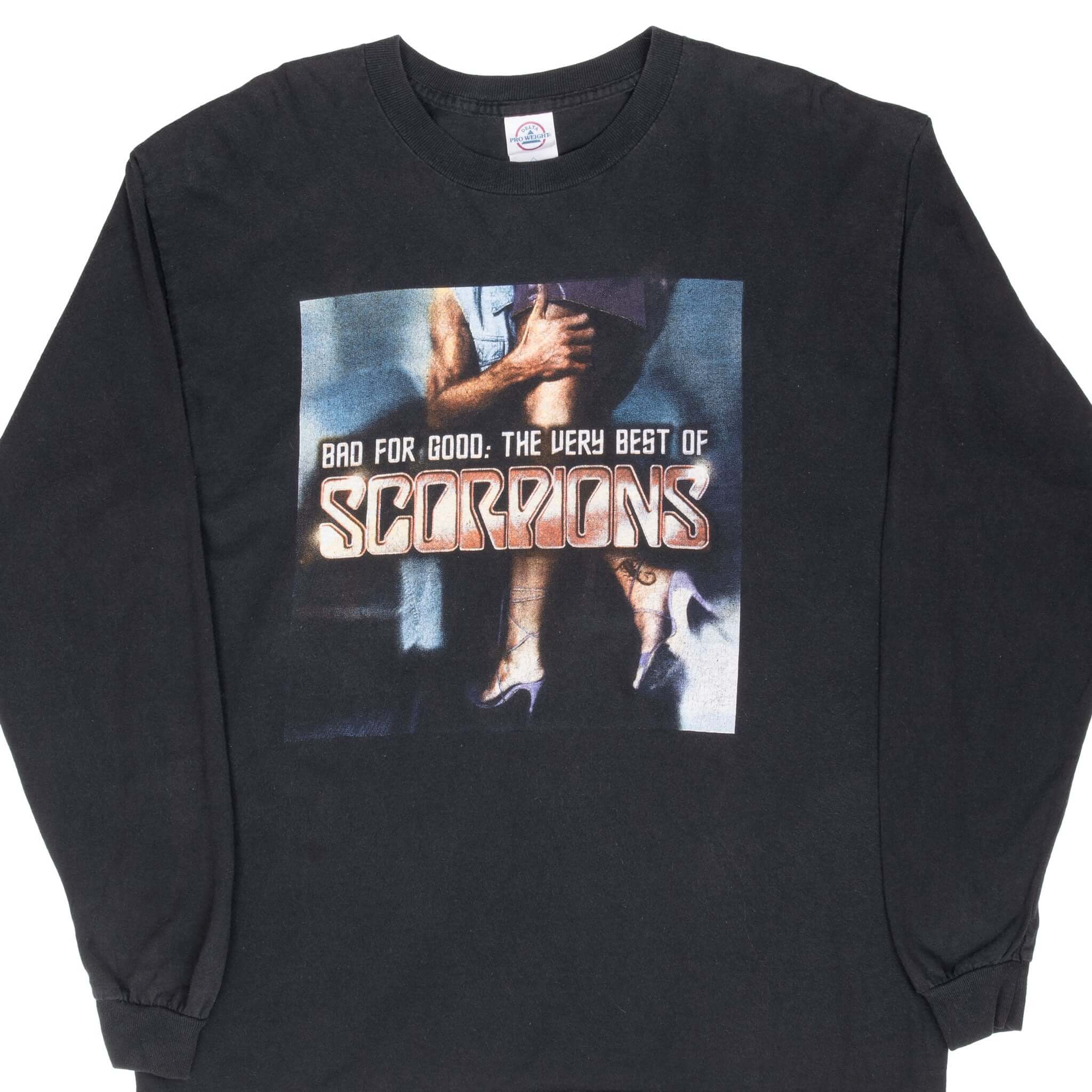 Vintage Scorpions Bad For Good Black Long Sleeve Tee Shirt 2000S Size Large