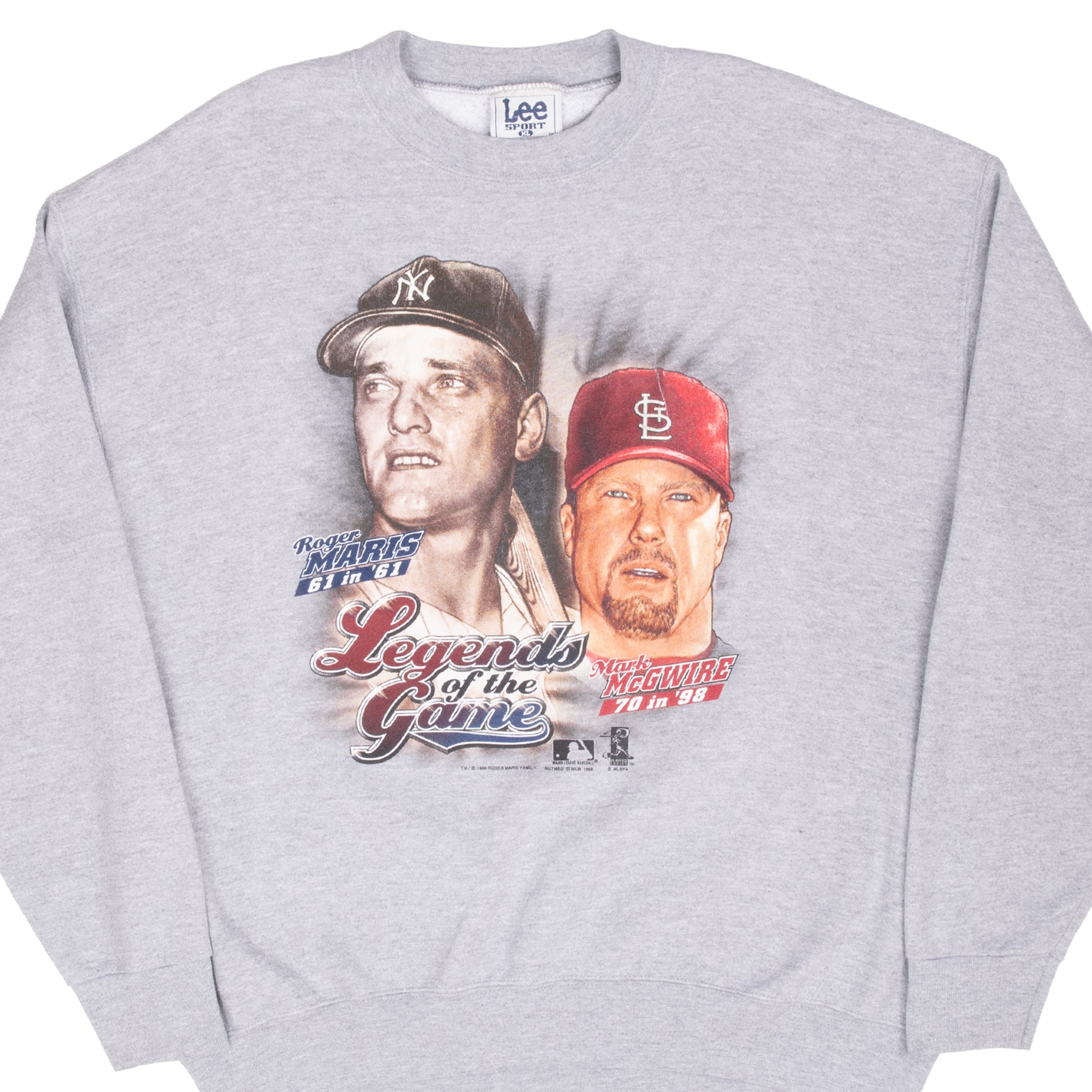 VINTAGE MLB ROGER MARIS MARK MCGWIRE 1998 SWEATSHIRT XL MADE IN USA
