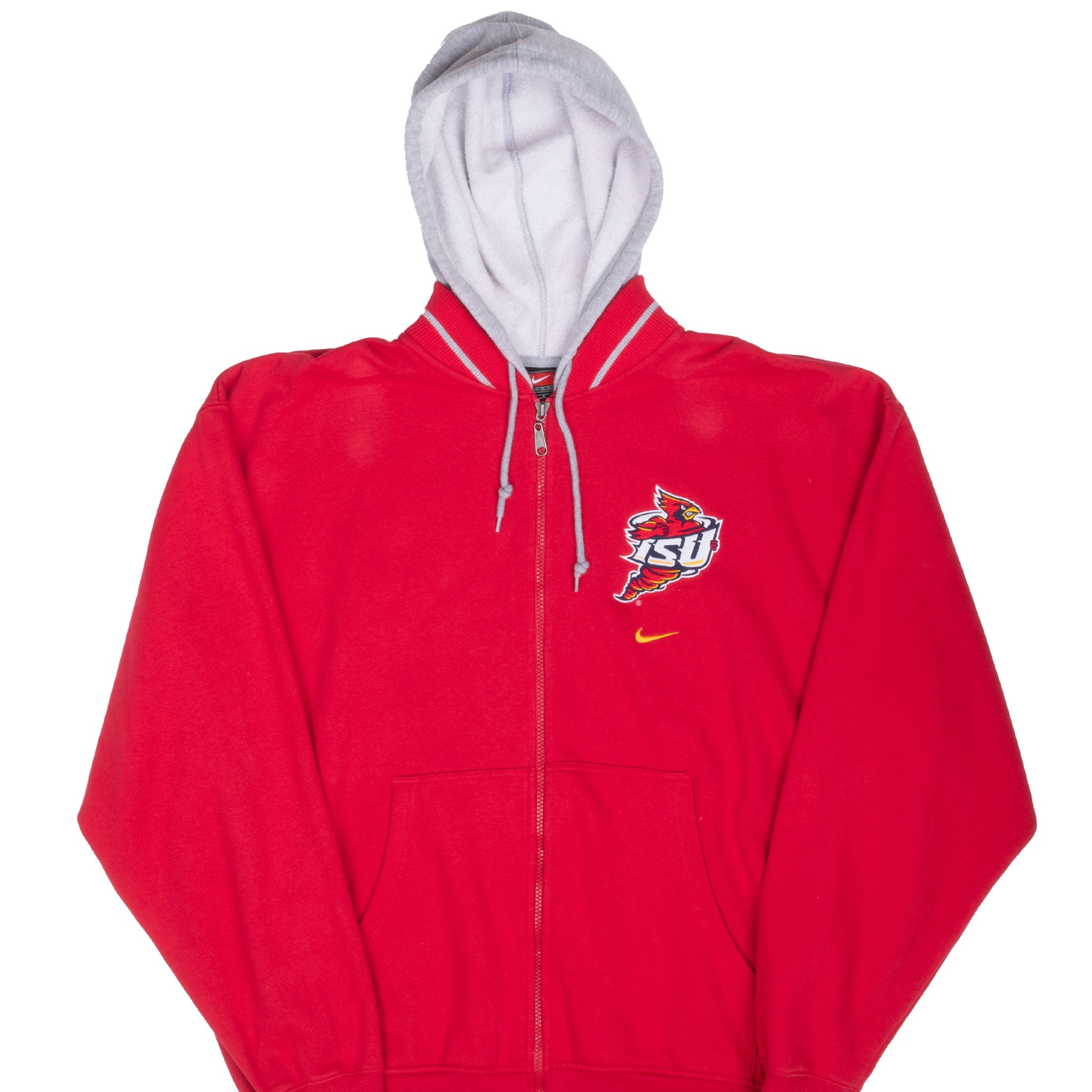 Vintage Ncaa Nike Iowa State University Full Zip Hoodie Sweatshirt 1990S Size Large
