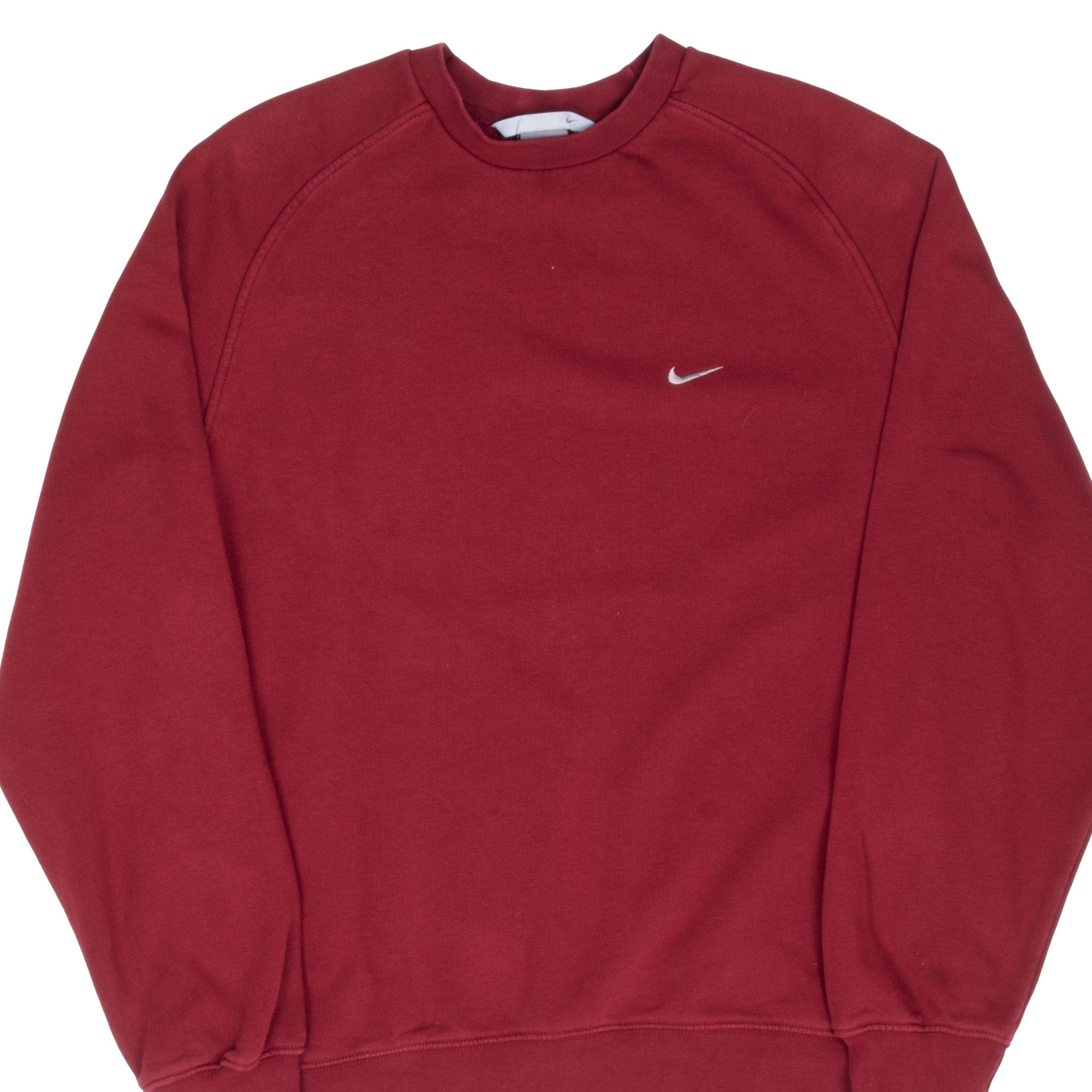 Vintage Nike Classic Swoosh Red Burgundy Sweatshirt 2000S Size XL
