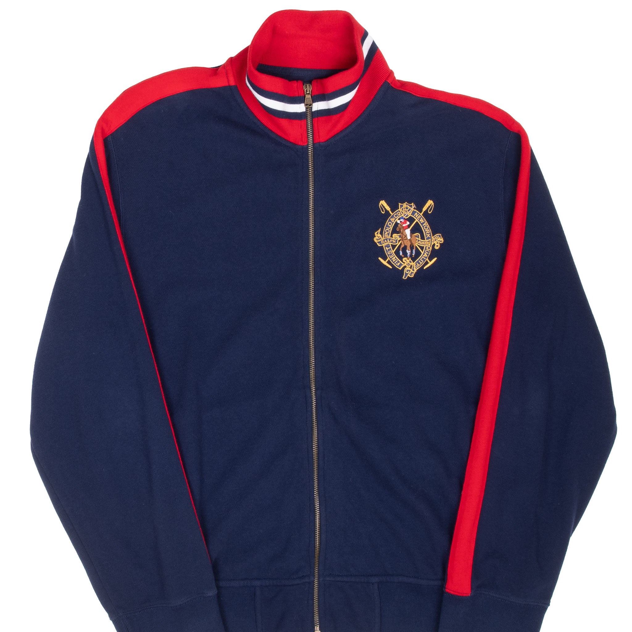 Vintage Polo Ralph Lauren New York Blue Full Zip Jacket 1990S Size Large