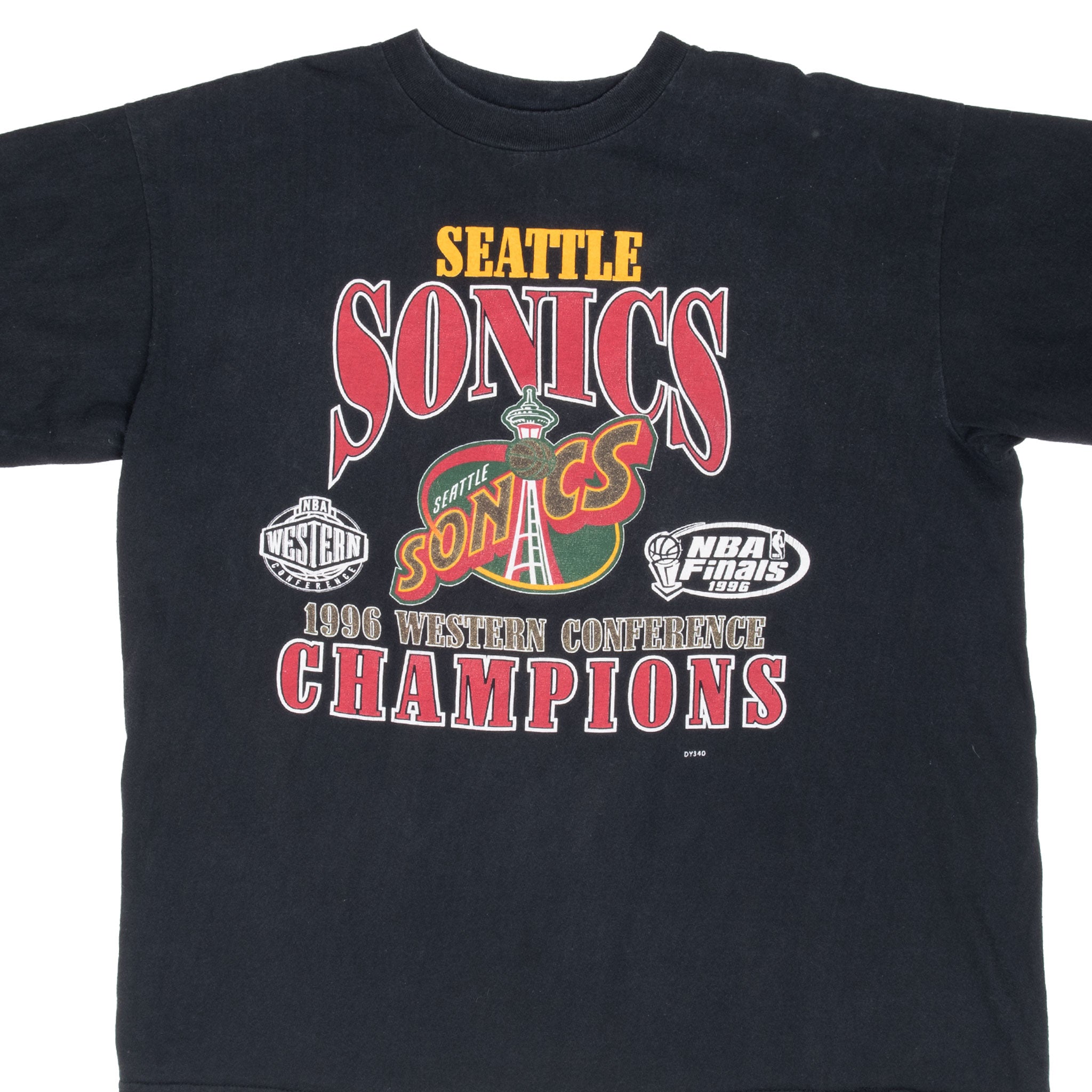 Vintage Nba Seattle Sonics Western Champions 1996 Tee Shirt Size XL With Single Stitch Sleeves