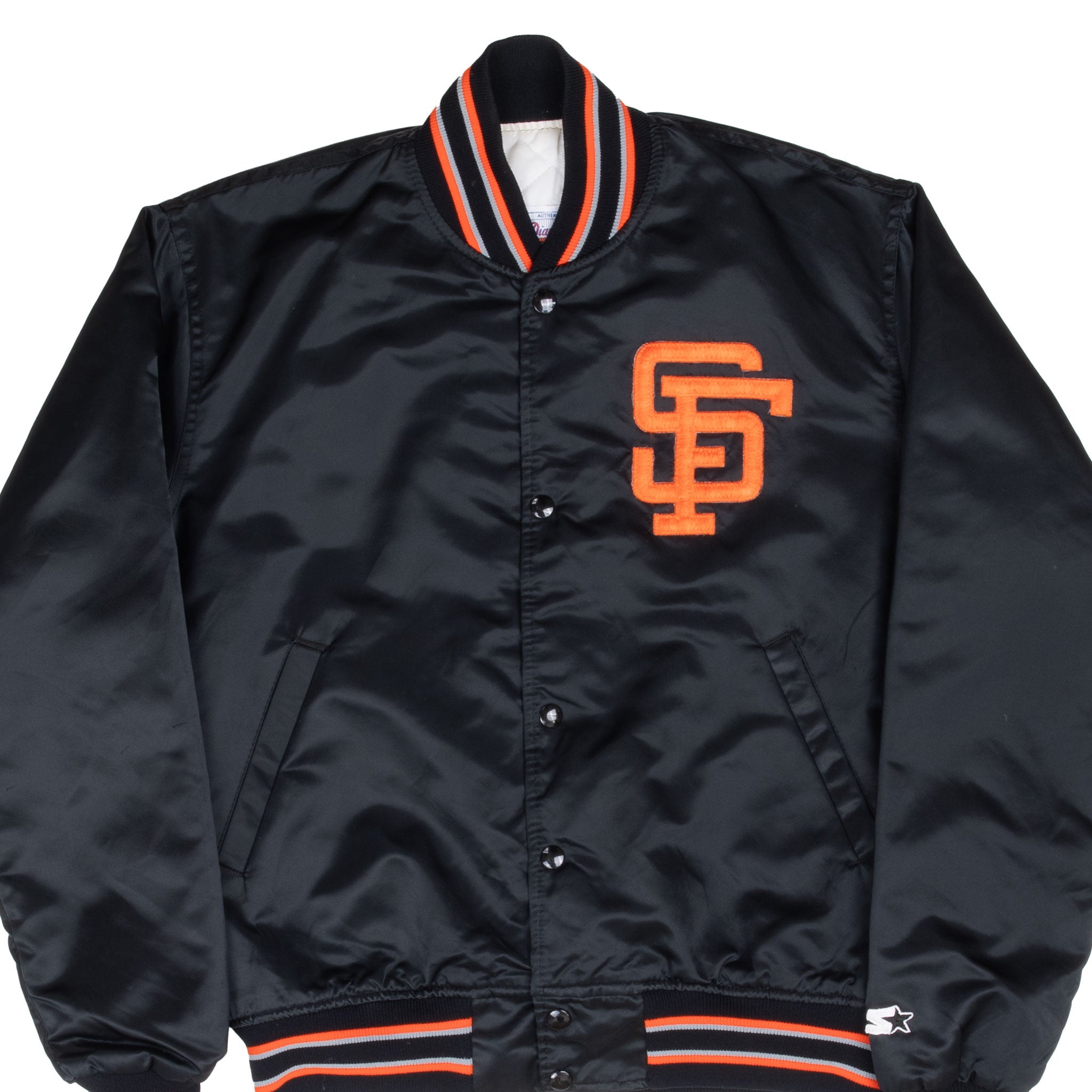 Vintage Mlb San Francisco Giants 1990S Starter Bomber Satin Jacket Size Medium Made In Usa
