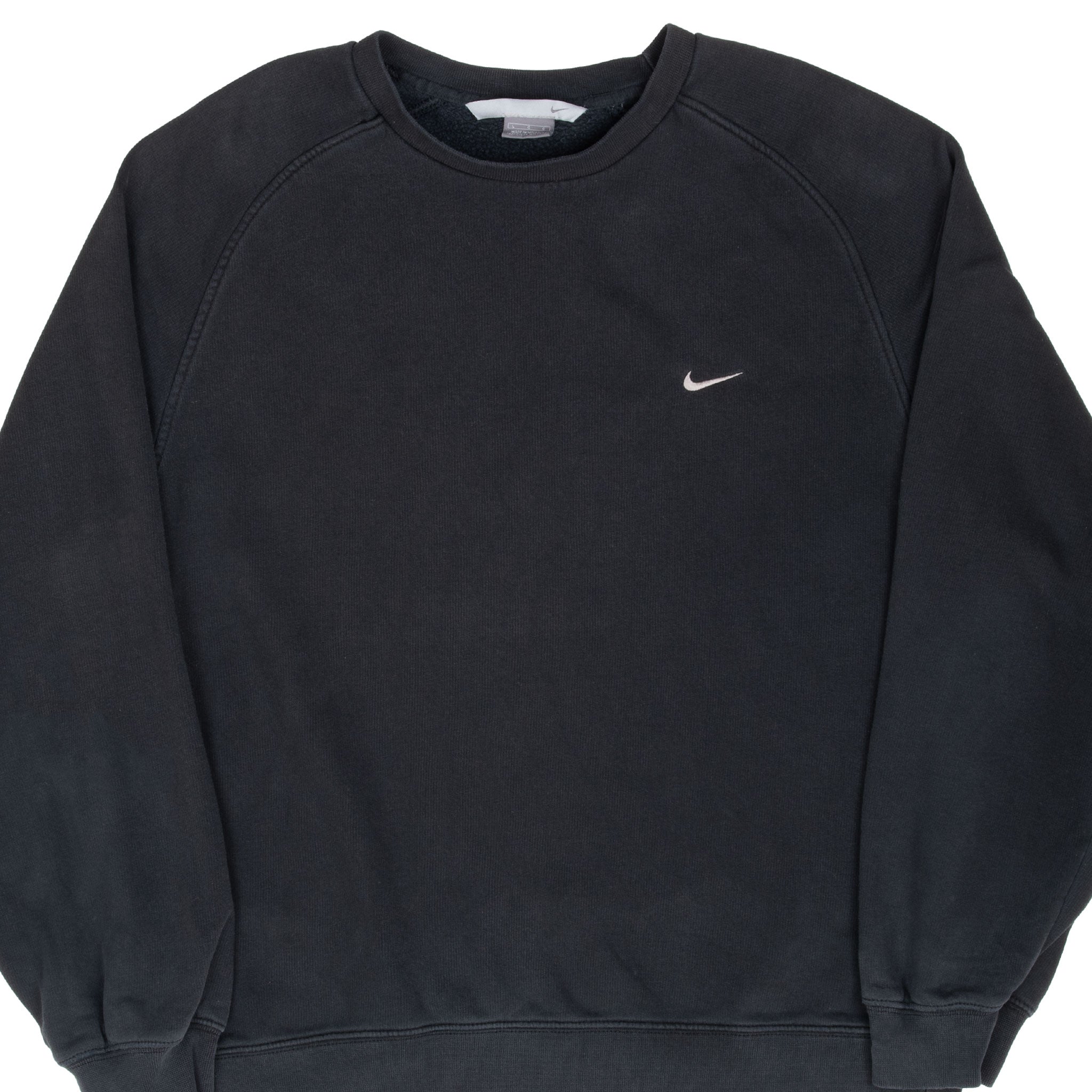 Vintage Black Nike Classic Small Swoosh Sweatshirt 2000s Size Large