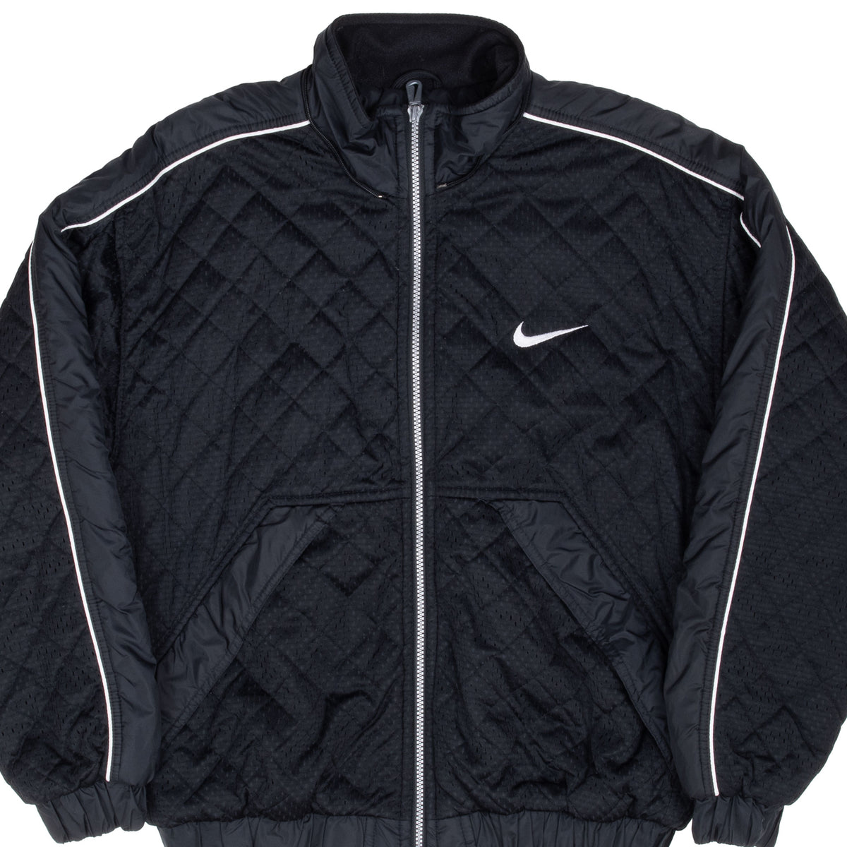 Vintage Nike Big Swoosh Black Windbreaker Jacket 1990S Size Medium Women
