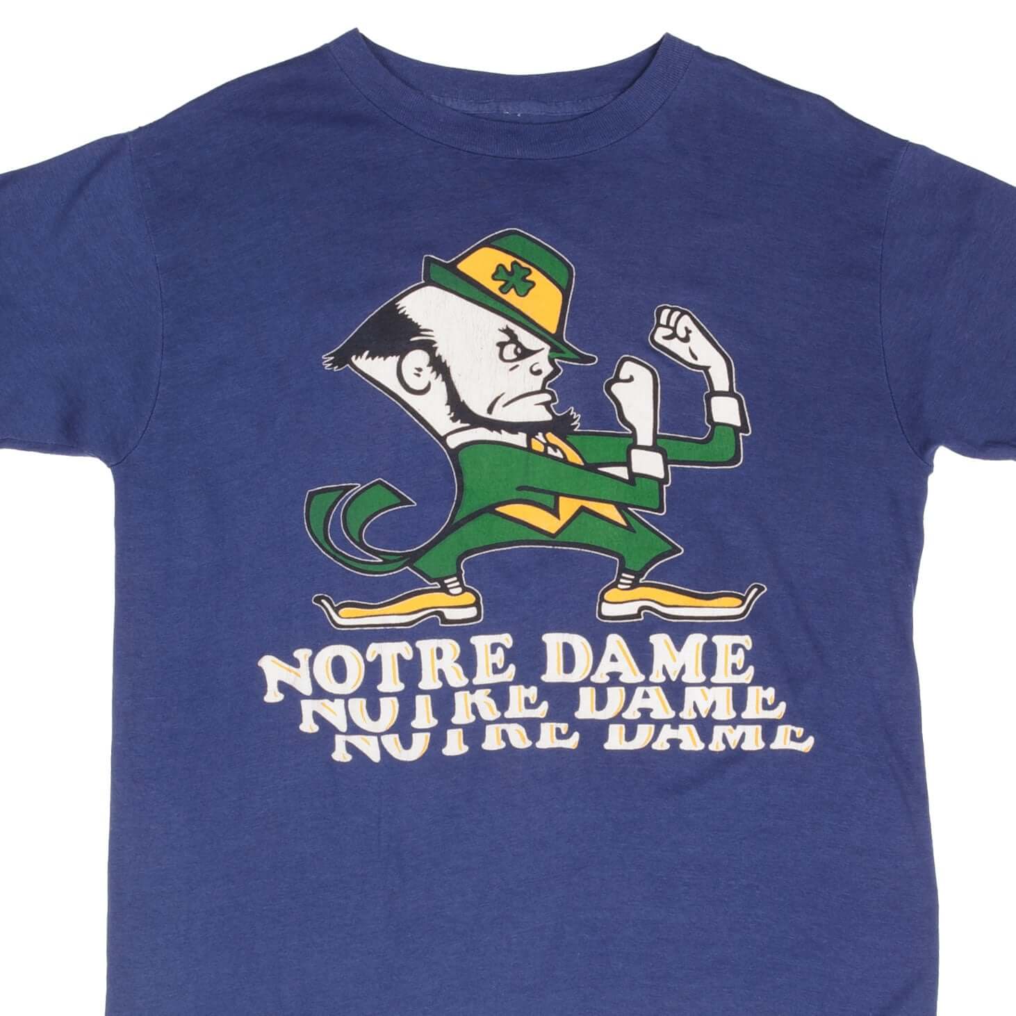 Vintage Notre Dame University 1980S Tee Shirt Size Large With Single Stitch Sleeves