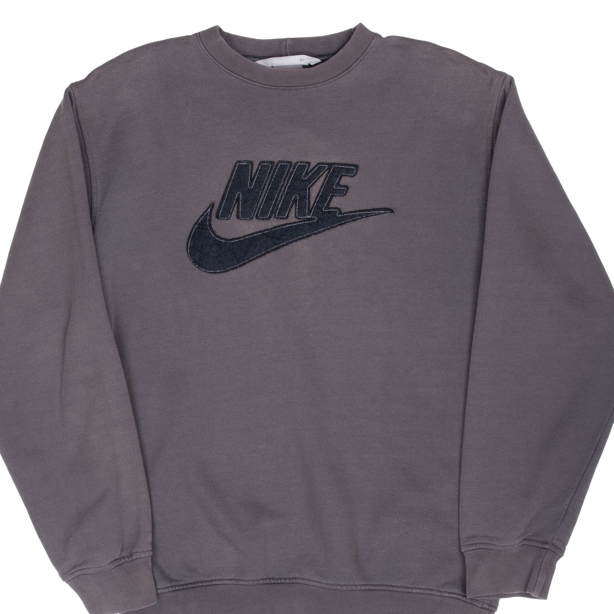 Vintage Nike Spellout Swoosh Dark Grey Sweatshirt 2000S Size Medium