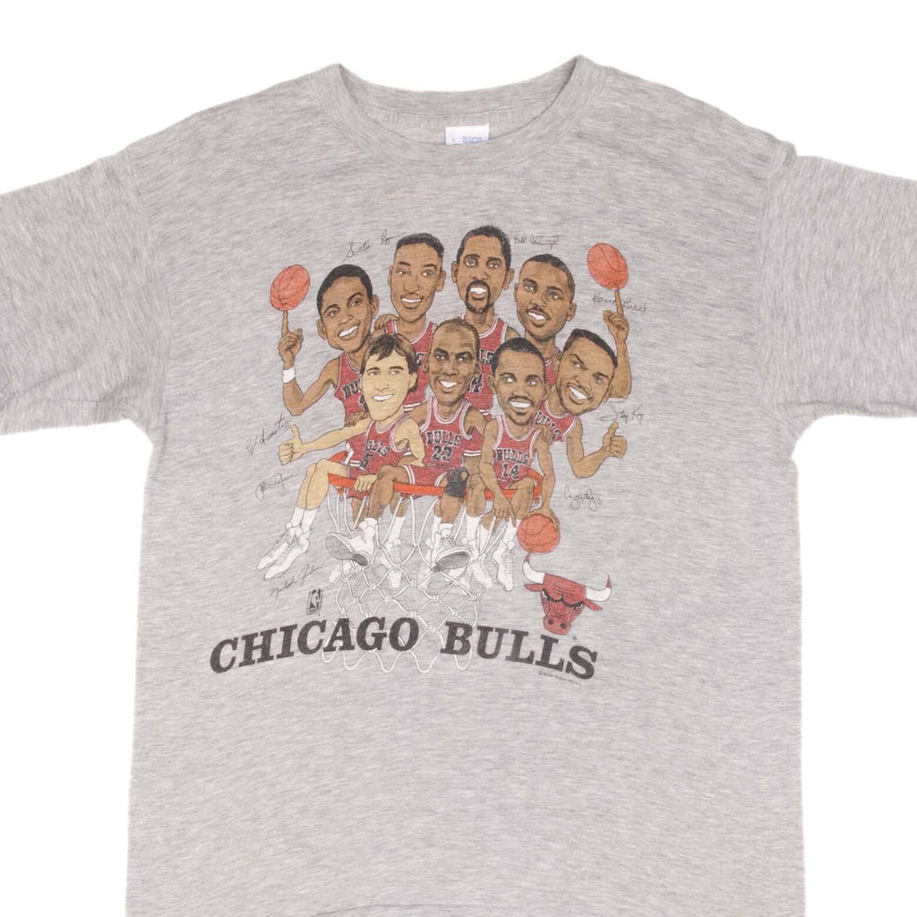 Vintage Chicago Bulls Hoopla 1980s Tee Shirt Size Medium Made In USA With Single Stitch Sleeves