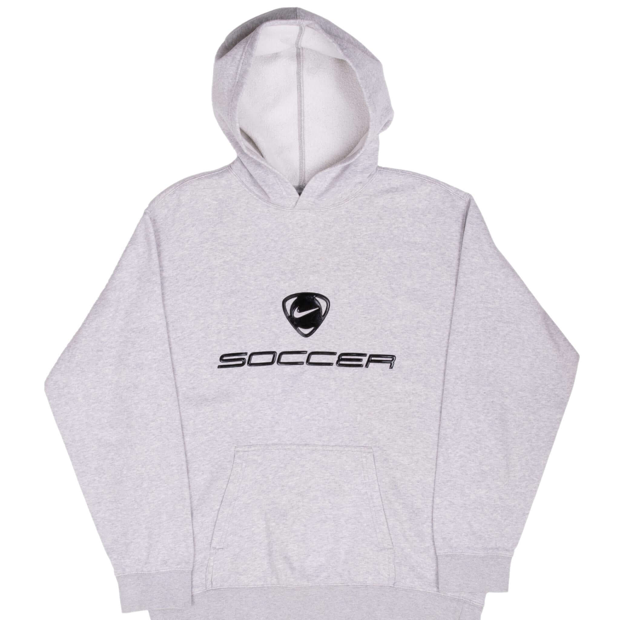 Vintage Nike Soccer Grey Hoodie Sweatshirt 2000S Size XL Youth (18/20)