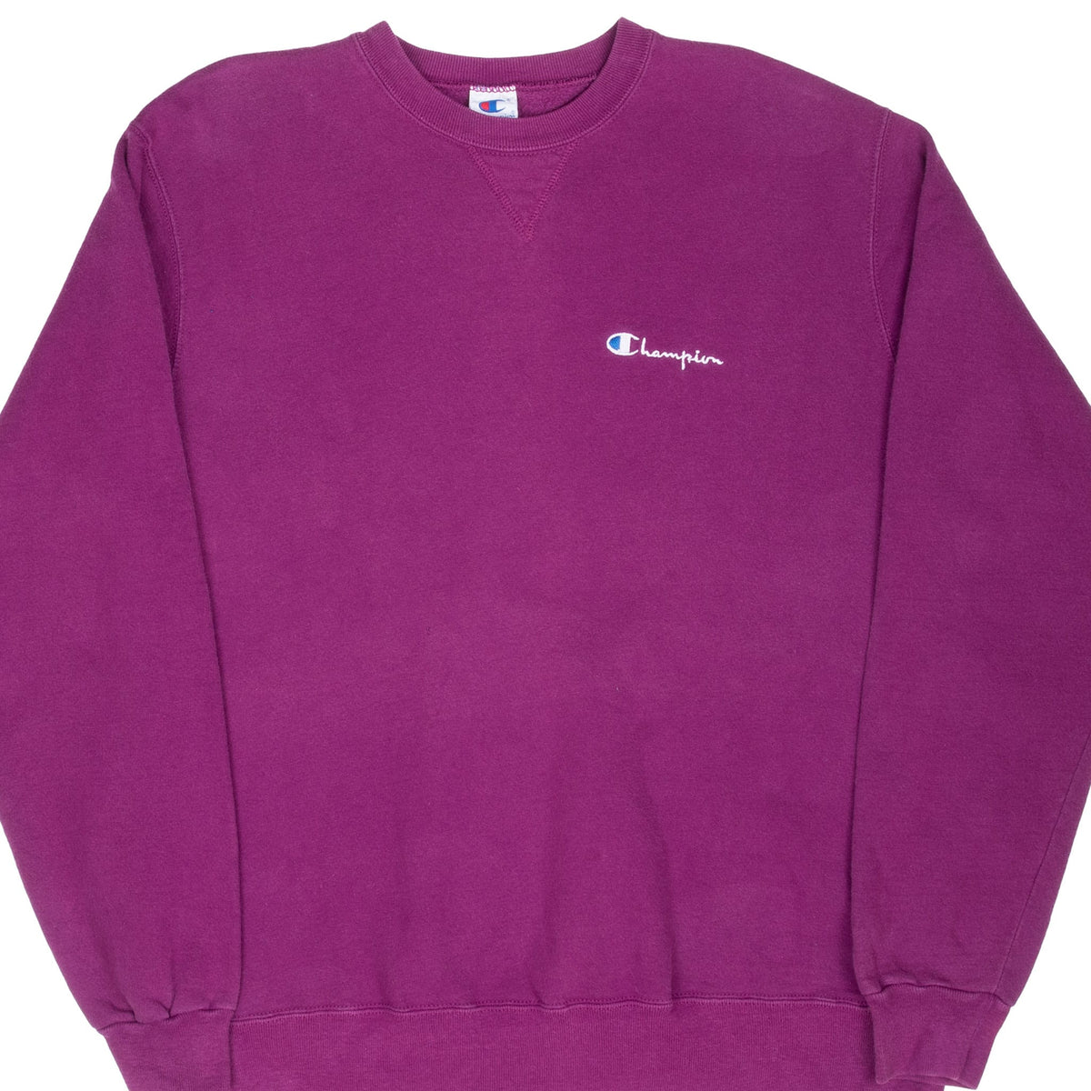 Vintage Champion Embroidered Purple Sweatshirt 1990S Size Xl Made In Usa