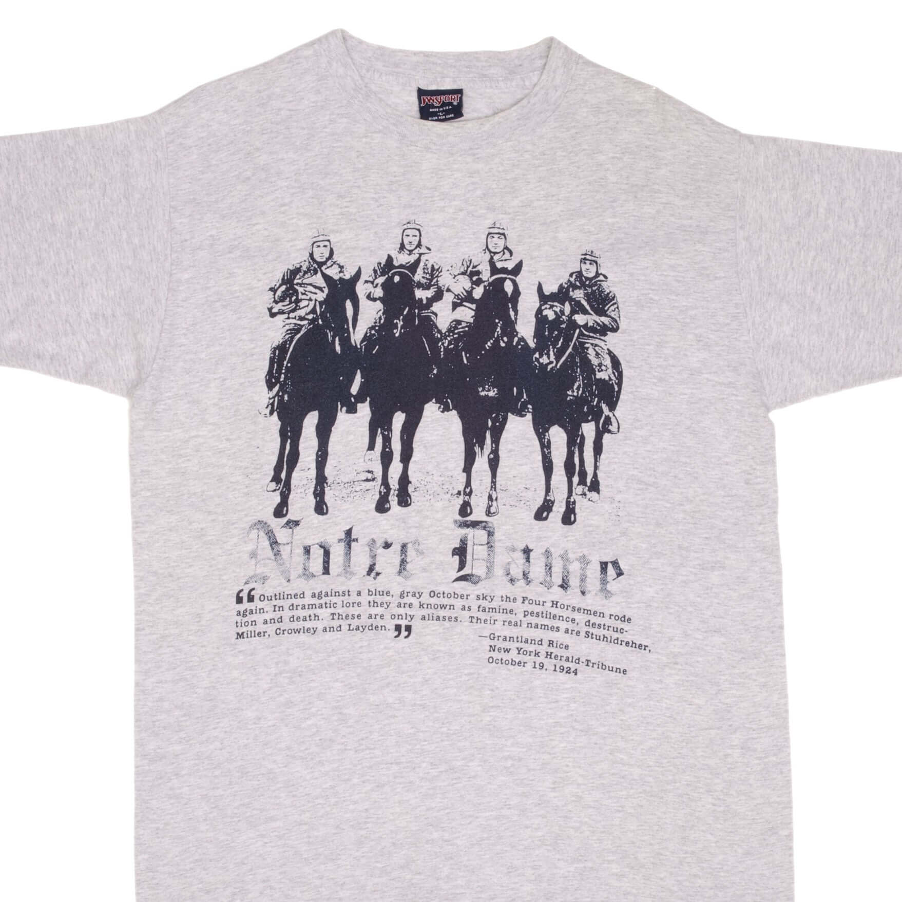 Vintage Notre Dame University 1990S Tee Shirt Large Made In USA With Single Stitch Sleeves