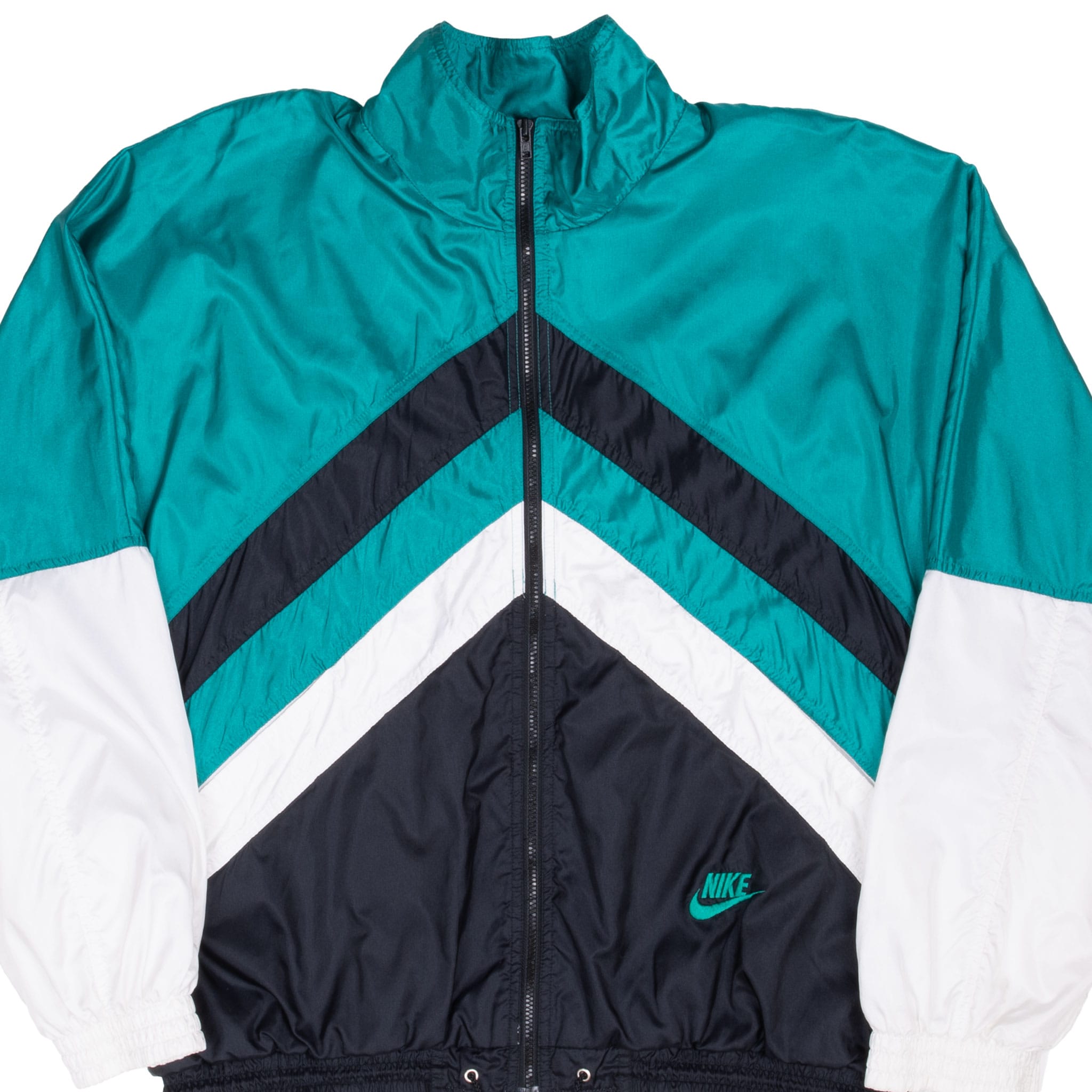 Vintage Nike Classic Swoosh Teal Windbreaker Jacket Early 1990s Size Large
