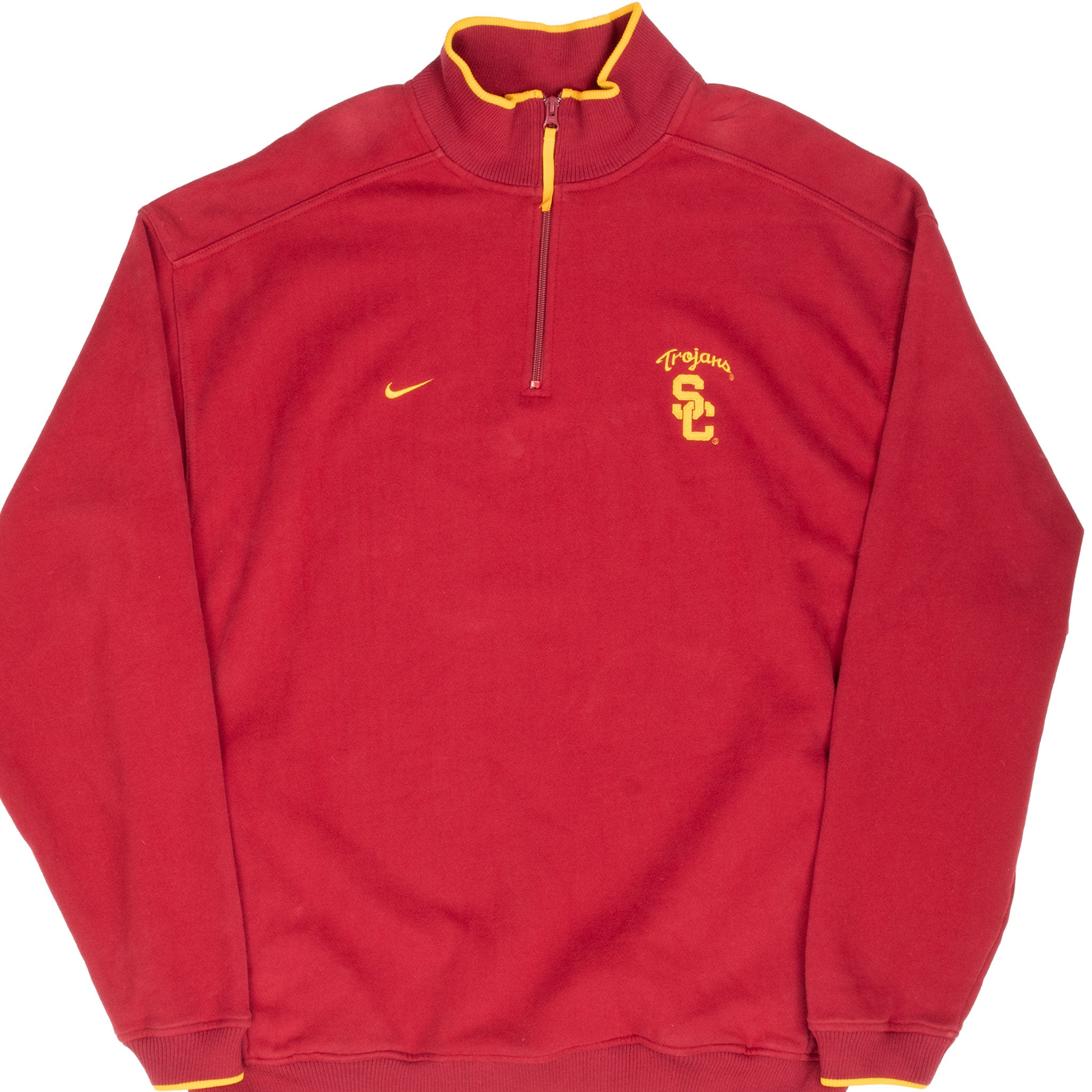 Vintage Ncaa Nike Usc Trojans Quarter Zip Sweatshirt 1990S Size XL