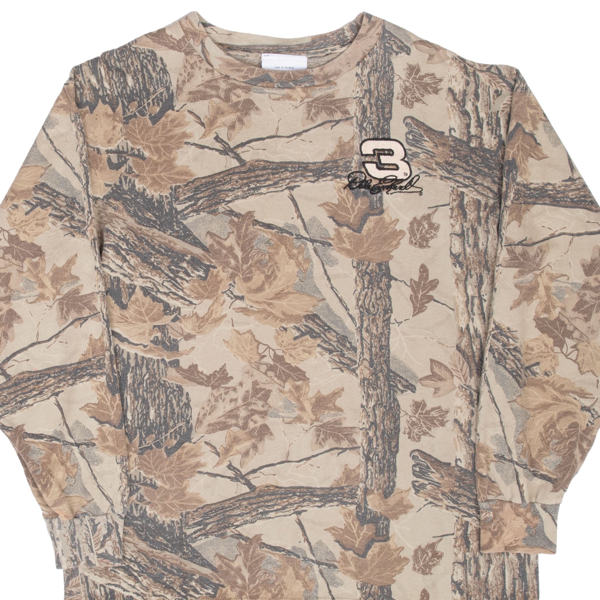Vintage Nascar Dale Earnhardt Realtree Camo Long Sleeve Tee Shirt 1990S Size Large