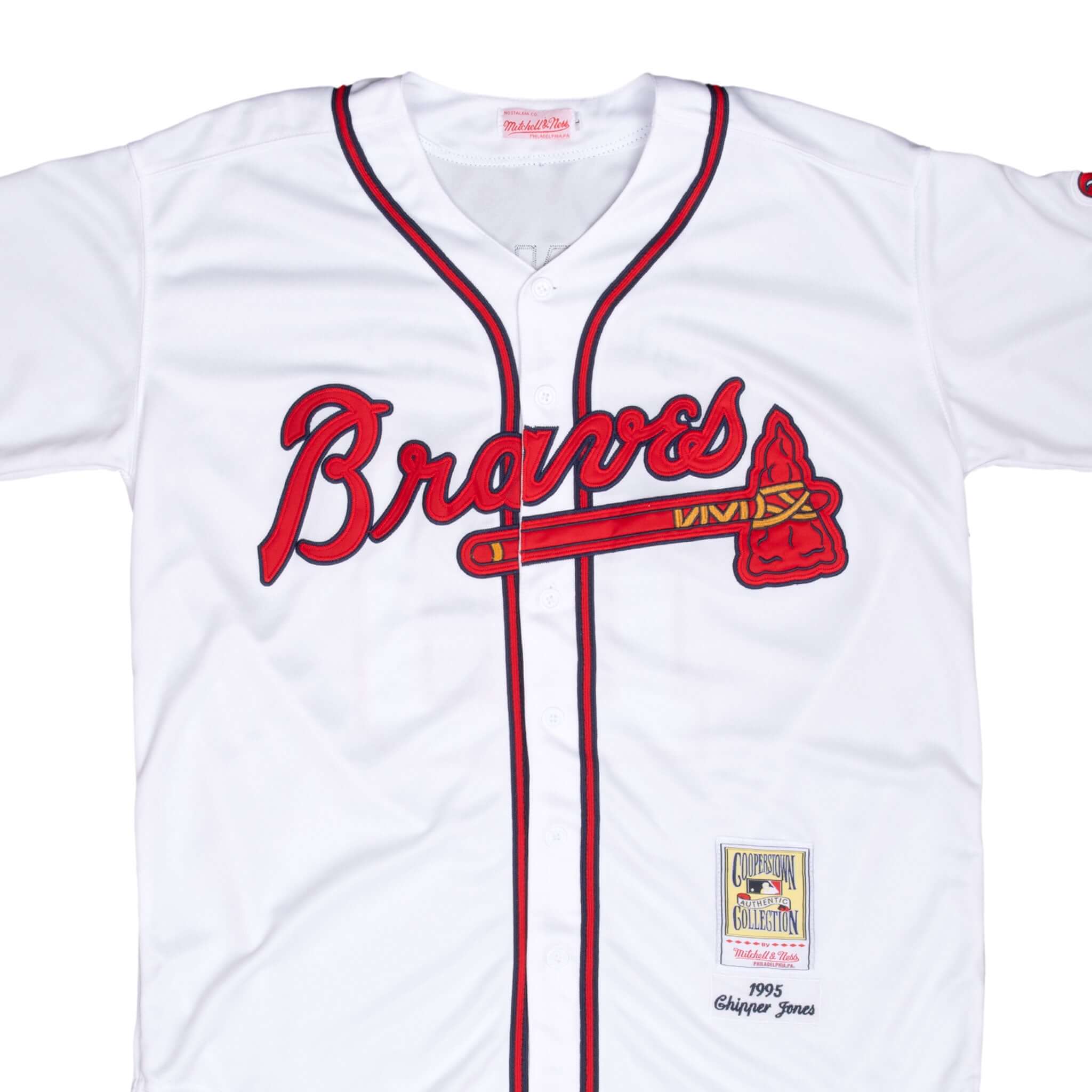 Vintage Mlb Atlanta Braves Chipper Jones #10 Mitchell & Ness Jersey 1995 Size Large