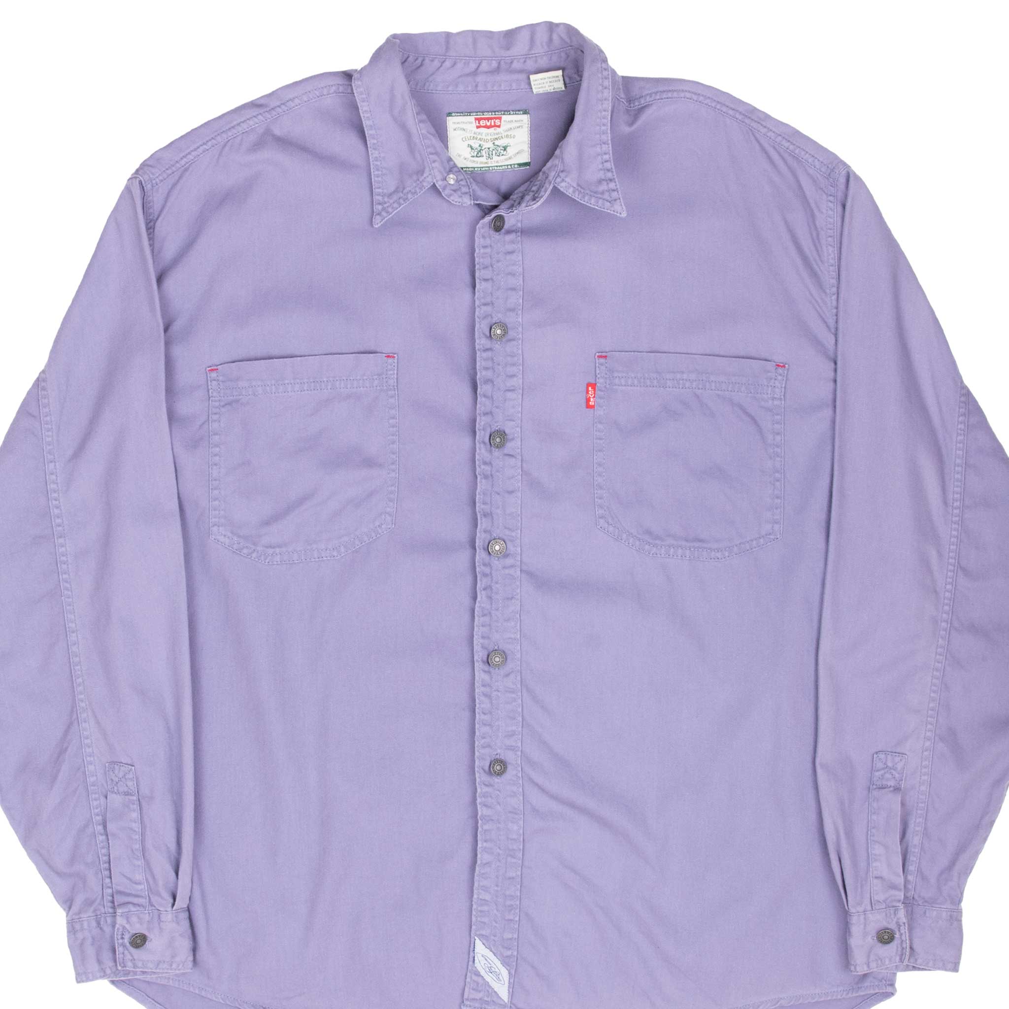 Vintage Levis Pocket Purple Denim Shirt 1990S Size XL