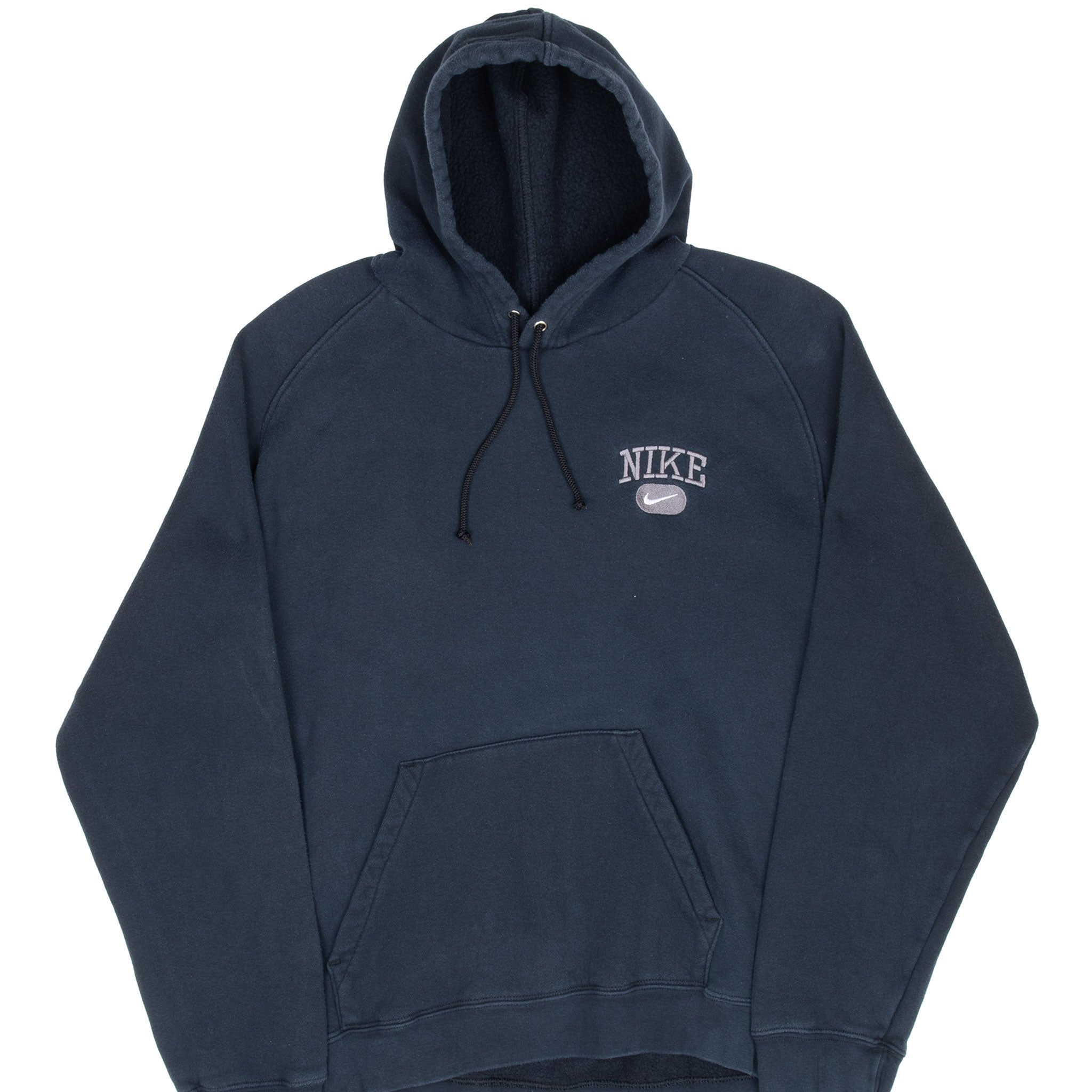 Vintage Nike Swoosh Navy Blue Hoodie Sweatshirt 2000S Size Large