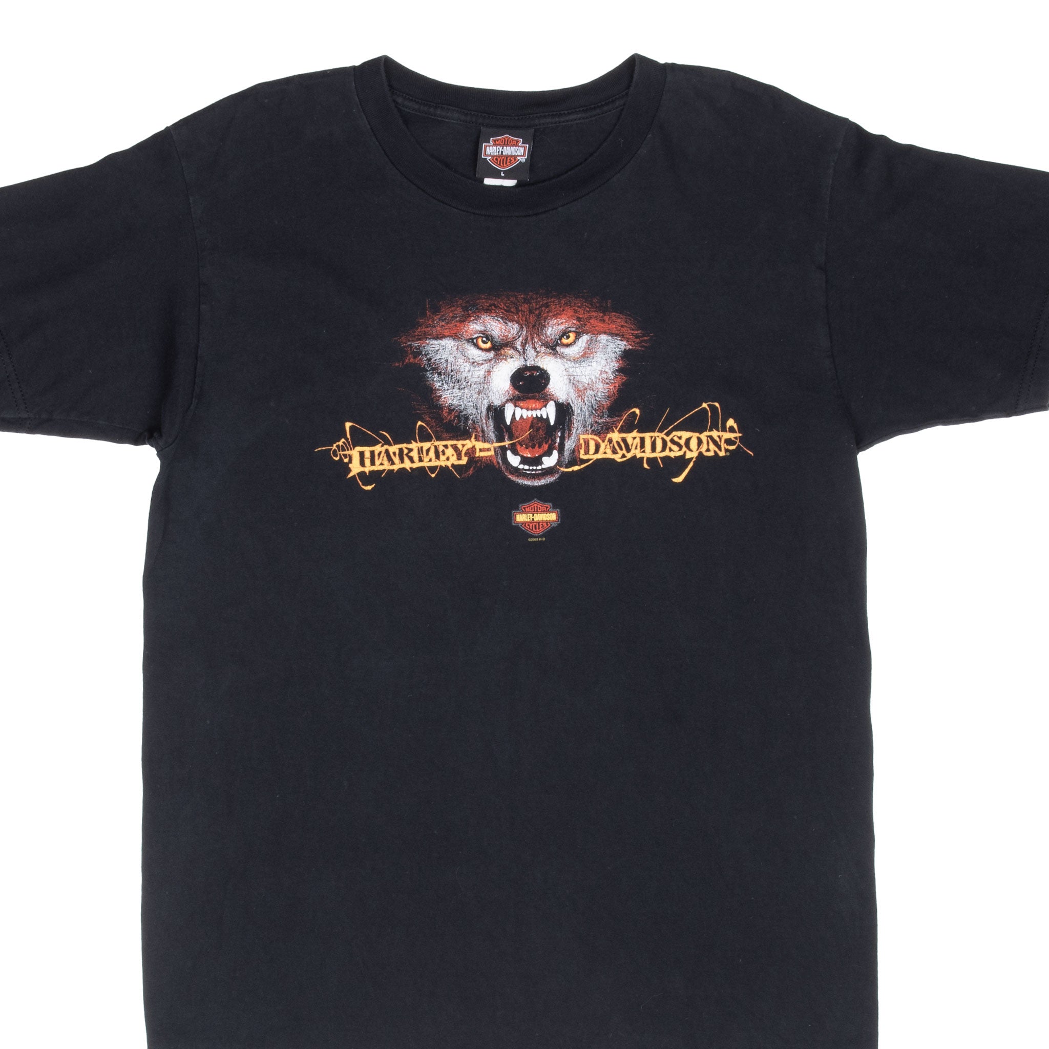 Vintage Harley Davidson Wolf 2003 Tee Shirt Size Large Made In Usa