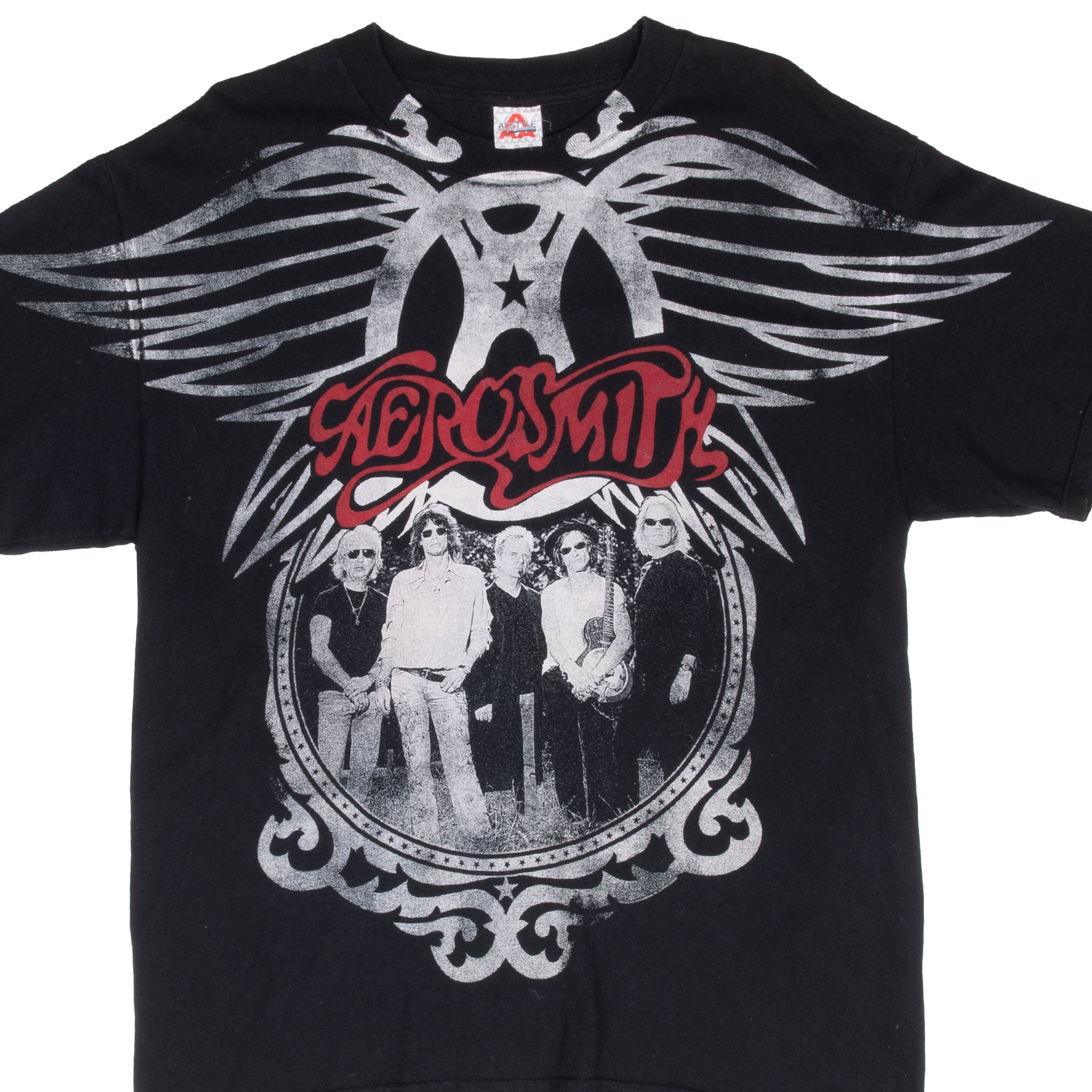 Vintage Aerosmith Tour 2009 All Over Print Tee Shirt Size Large