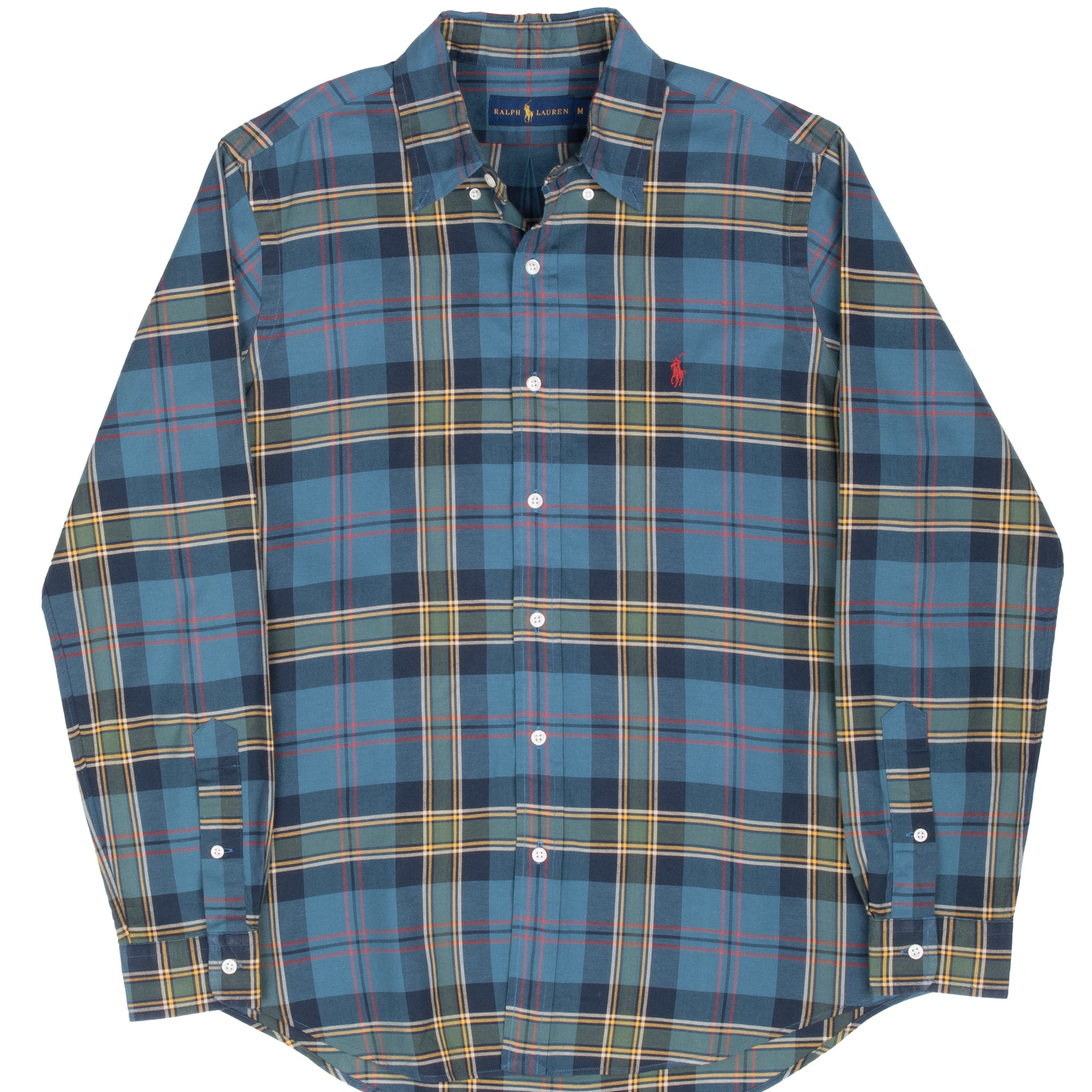 Vintage Ralph Lauren Teal Plaid Shirt Size Medium