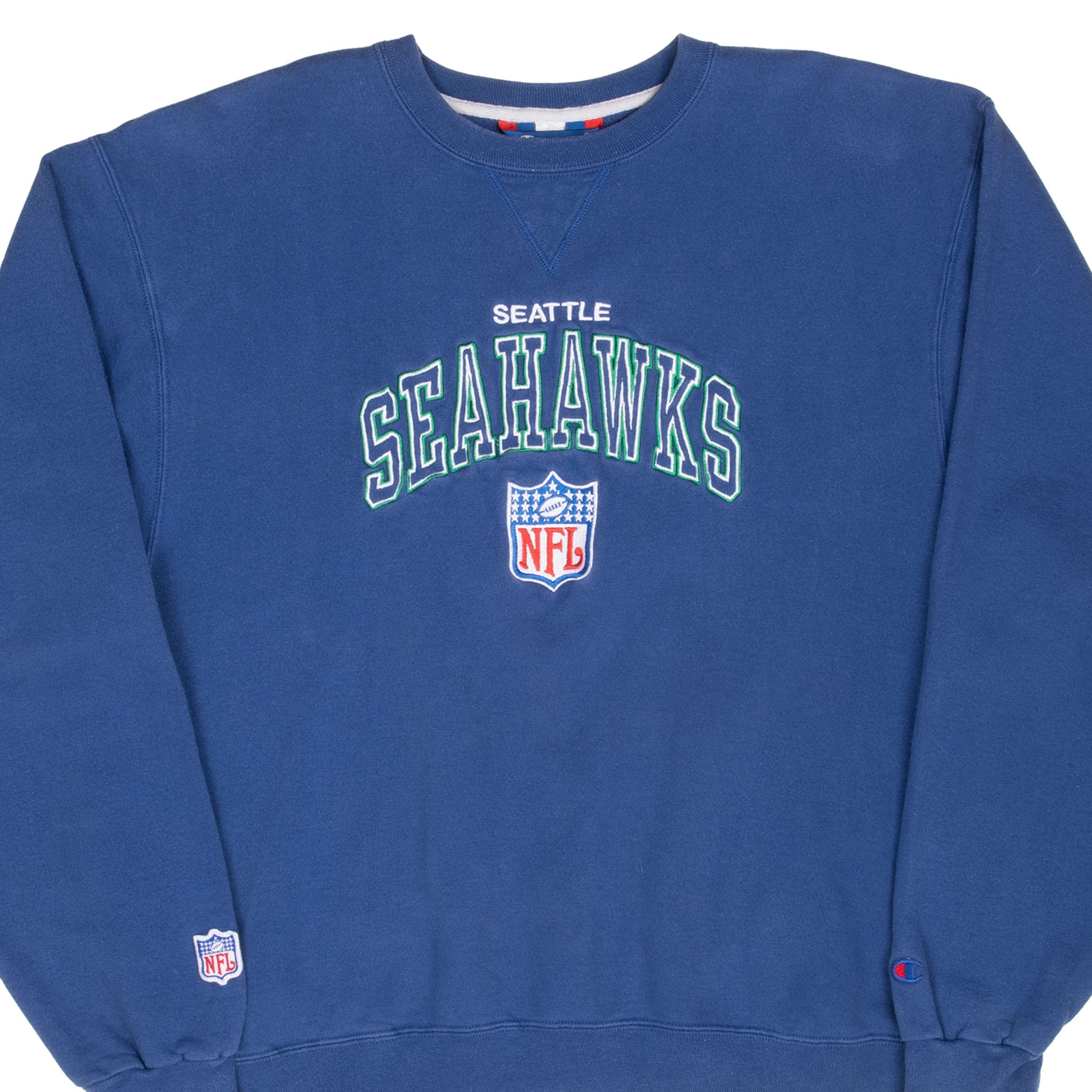 Vintage NFL Seattle Seahawks Embroidered Sweatshirt 1990S Size Large Made In USA