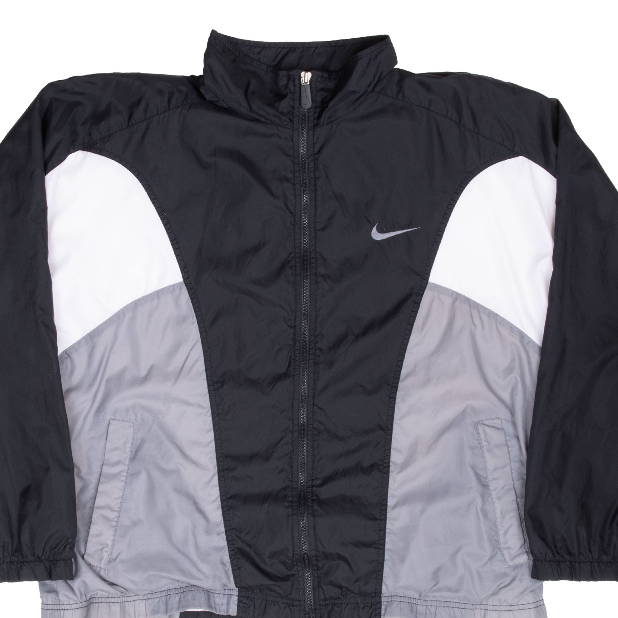 Vintage Nike Big Swoosh Black Windbreaker Jacket 1990S Size XL