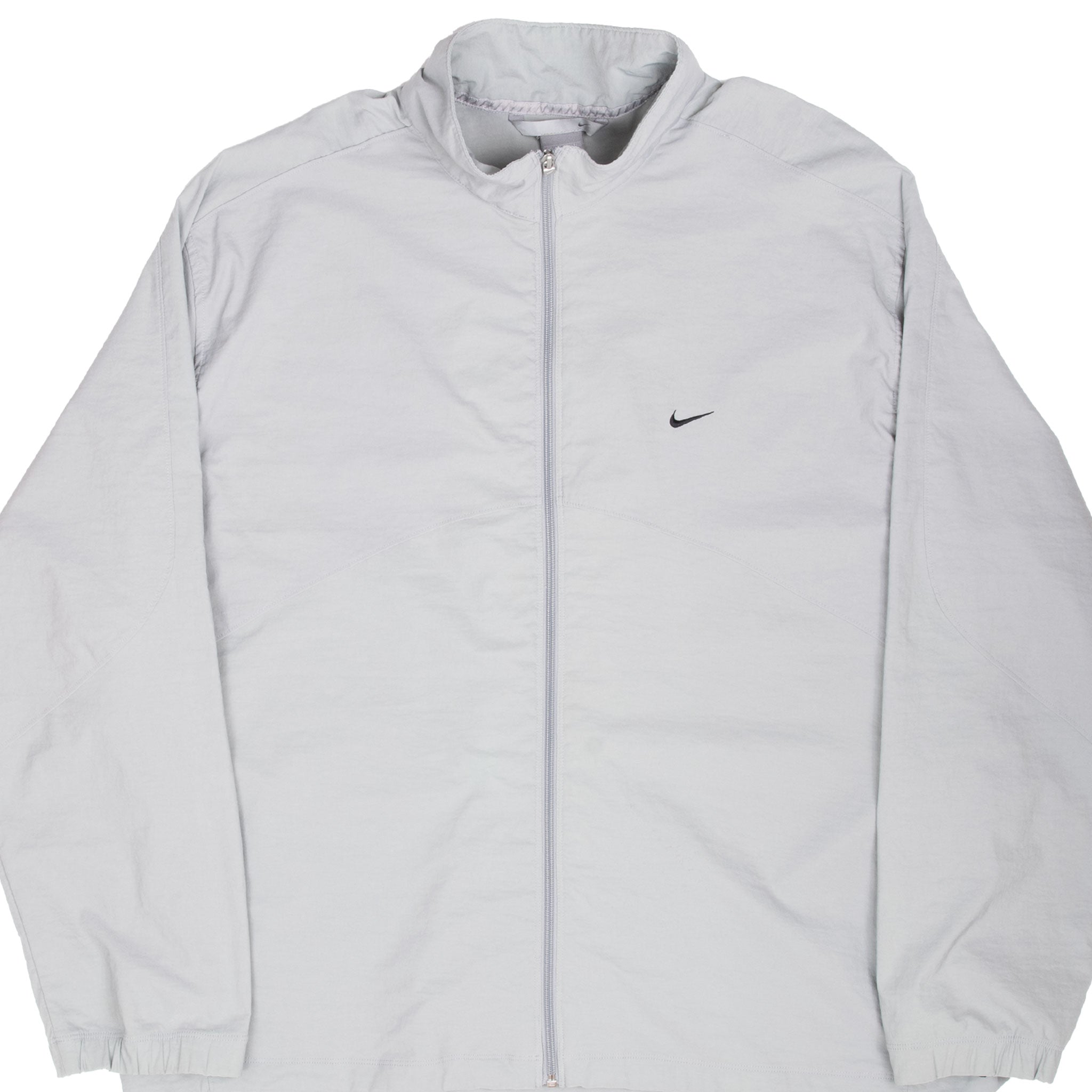 VINTAGE NIKE CLASSIC SWOOSH GREY WINDBREAKER JACKET 2000S 4XL
