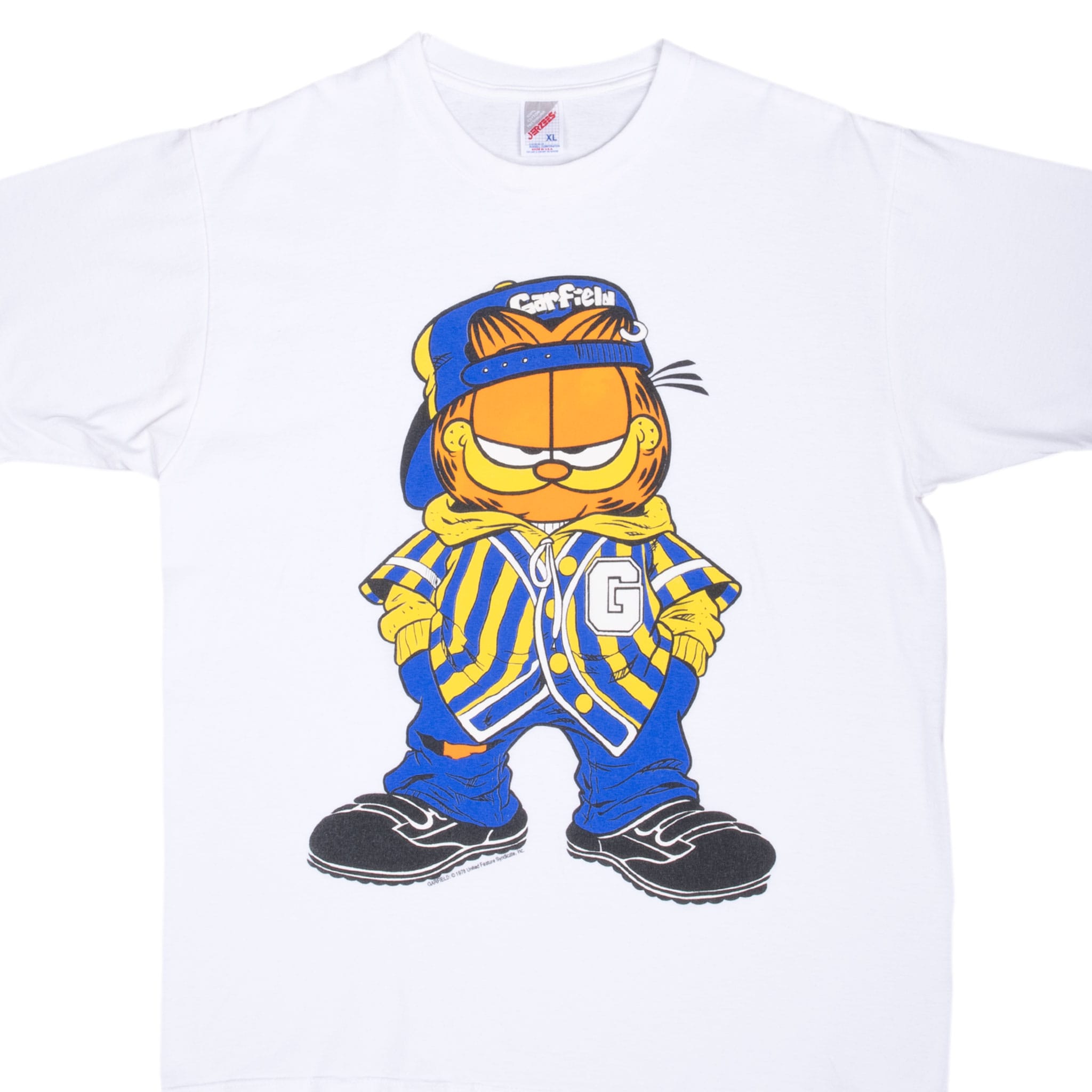 Vintage Garfield White T-Shirt 1990s Size XL Made in USA