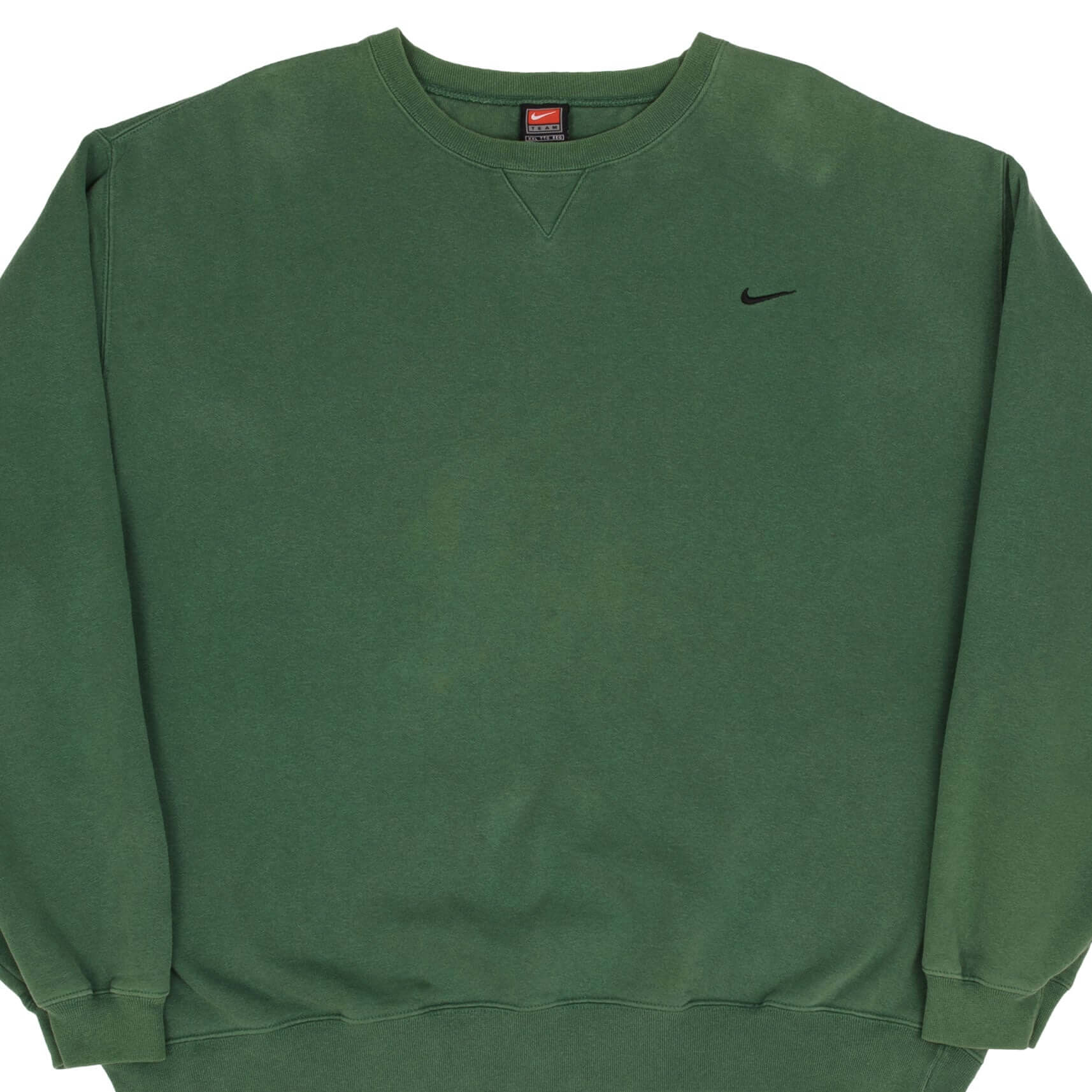 Vintage Nike Swoosh Green Crewneck Sweatshirt 1990S Size 2XL