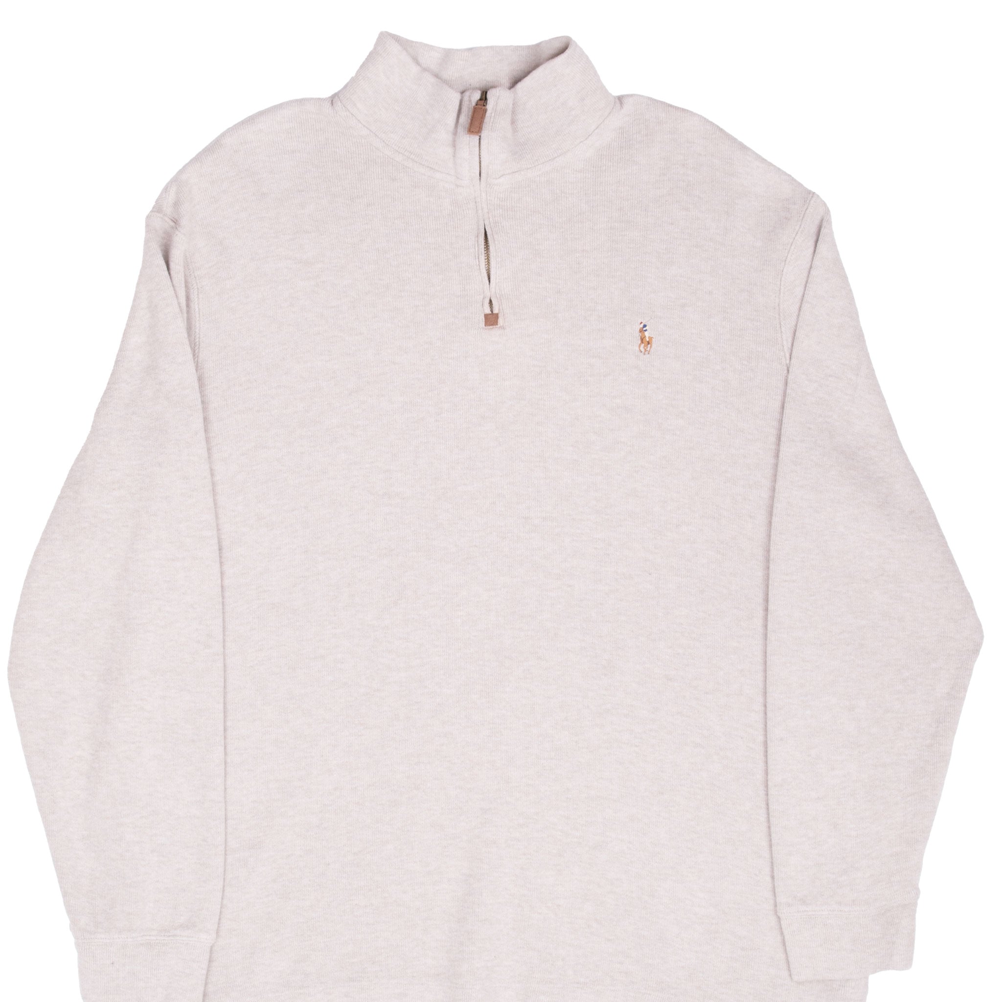 Vintage Polo Ralph Lauren Beige Quarter 1/4 Zip Sweater Size XL