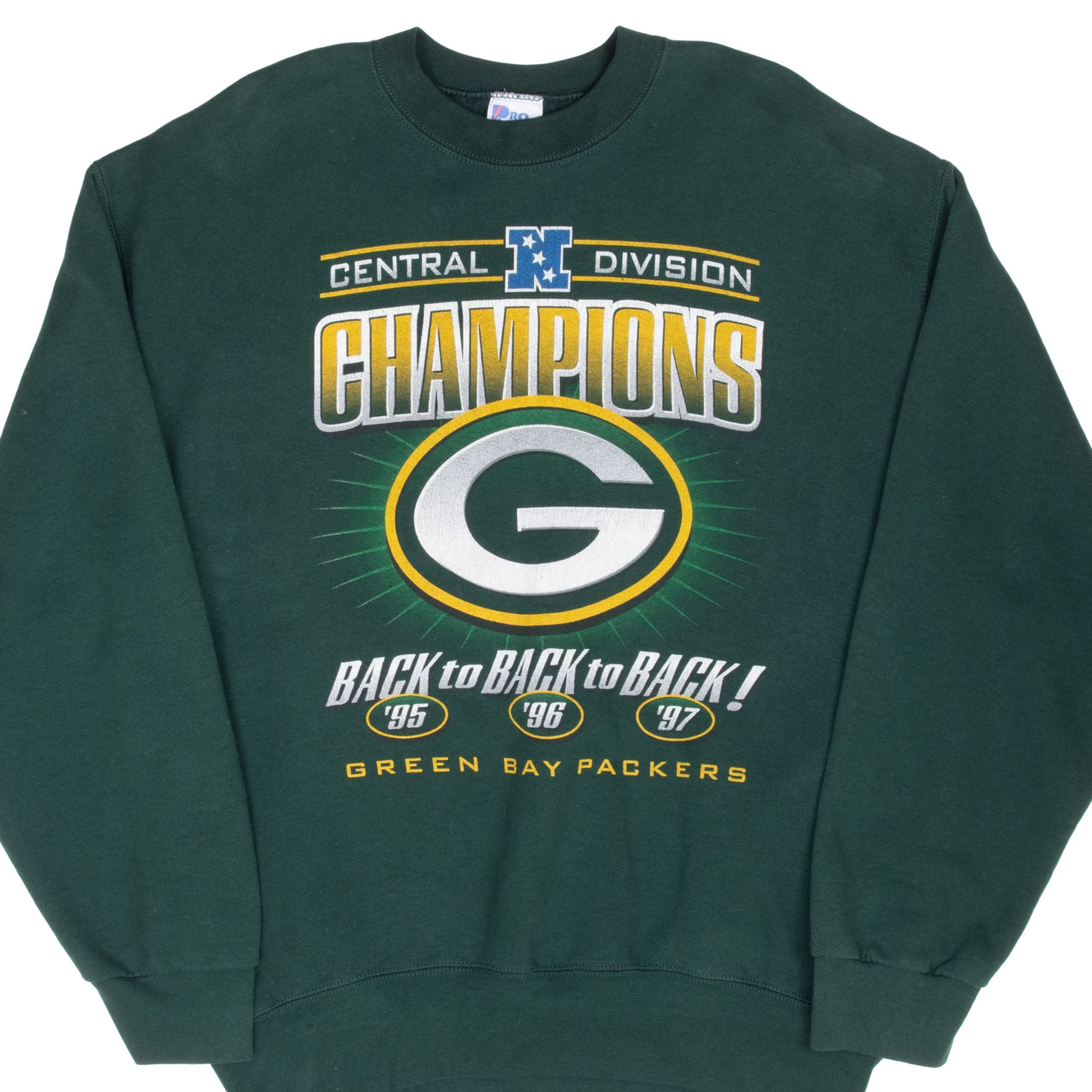 Vintage Nfl Green Bay Packers Central Division Champions 1997 Sweatshirt Size Xl Made Usa