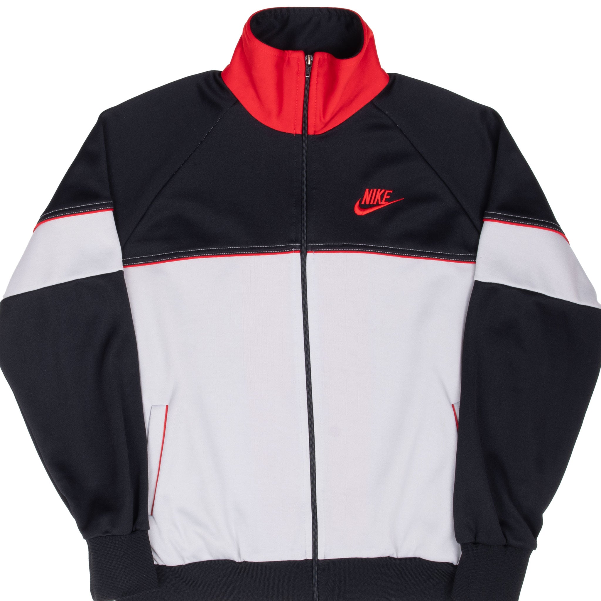 Vintage Nike Swoosh Black Grey Tracksuit Jacket Early 1980S Size Large