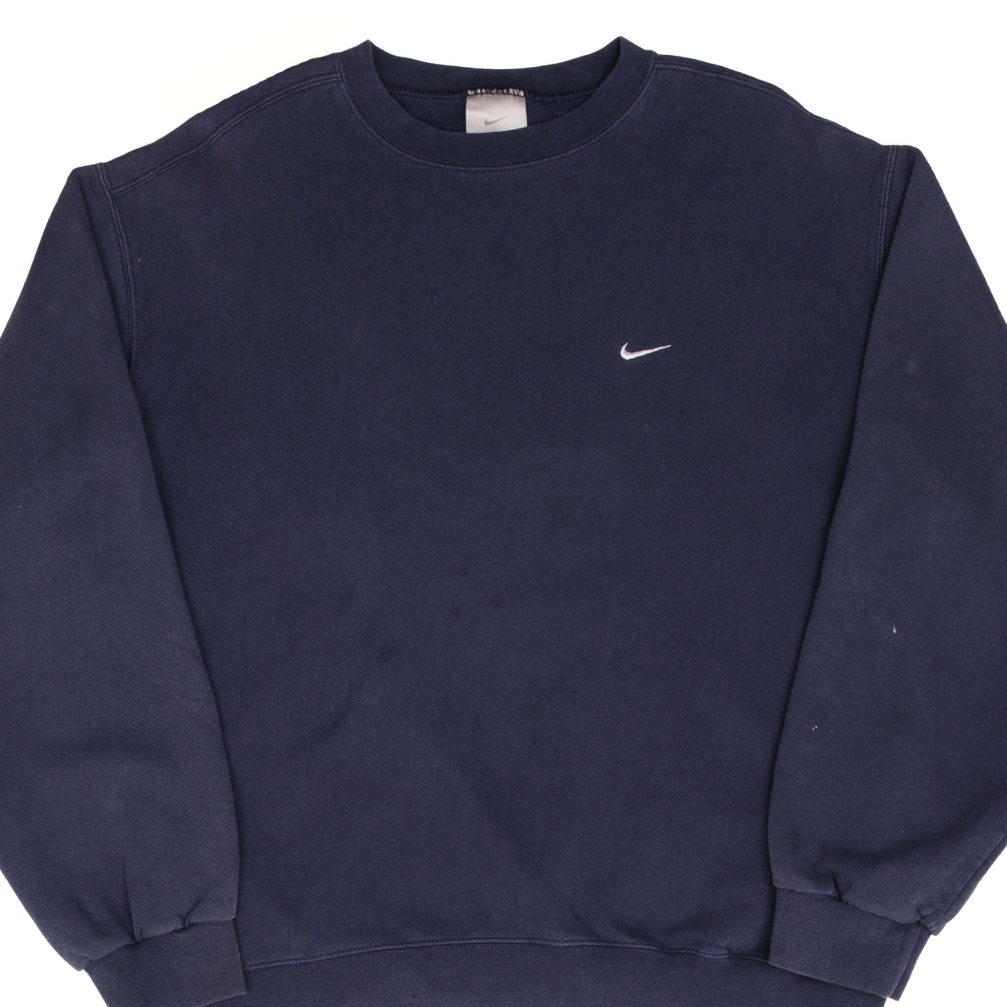 Vintage Nike Classic Swoosh Navy Blue Sweatshirt 2000S Size Large