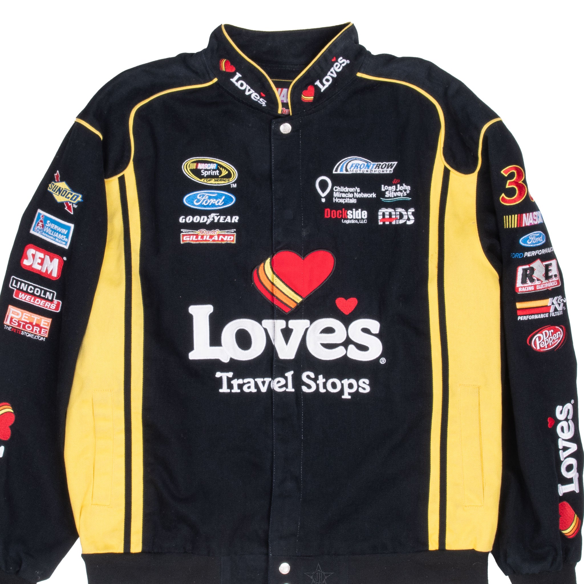 Vintage Nascar David Gilliland Jh Racing Jacket 2000S Size XL