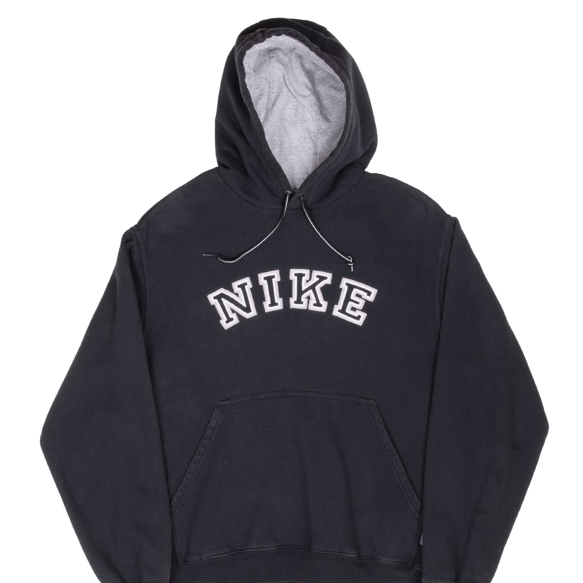 Vintage Nike Spellout Black Hoodie Sweatshirt 2000S Size Large