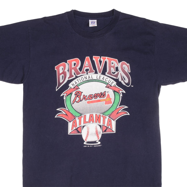 Vintage MLB Atlanta Braves 1992 Logo 7 Tee Shirt Size XL With Single Stitch Sleeves