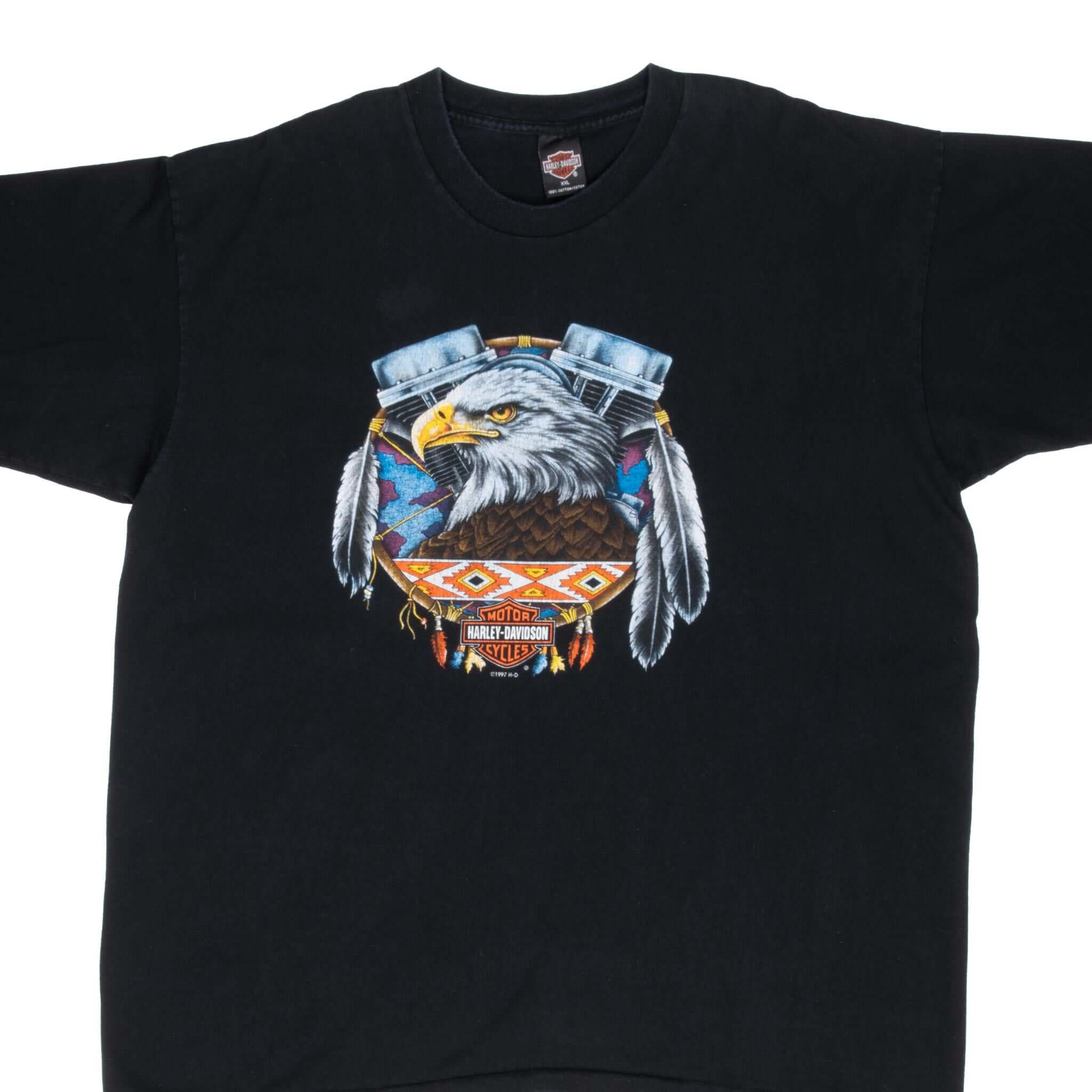 Vintage Harley Davidson Omaha Nebraska Eagle Tee Shirt 1997 Size 2XL Made In Usa