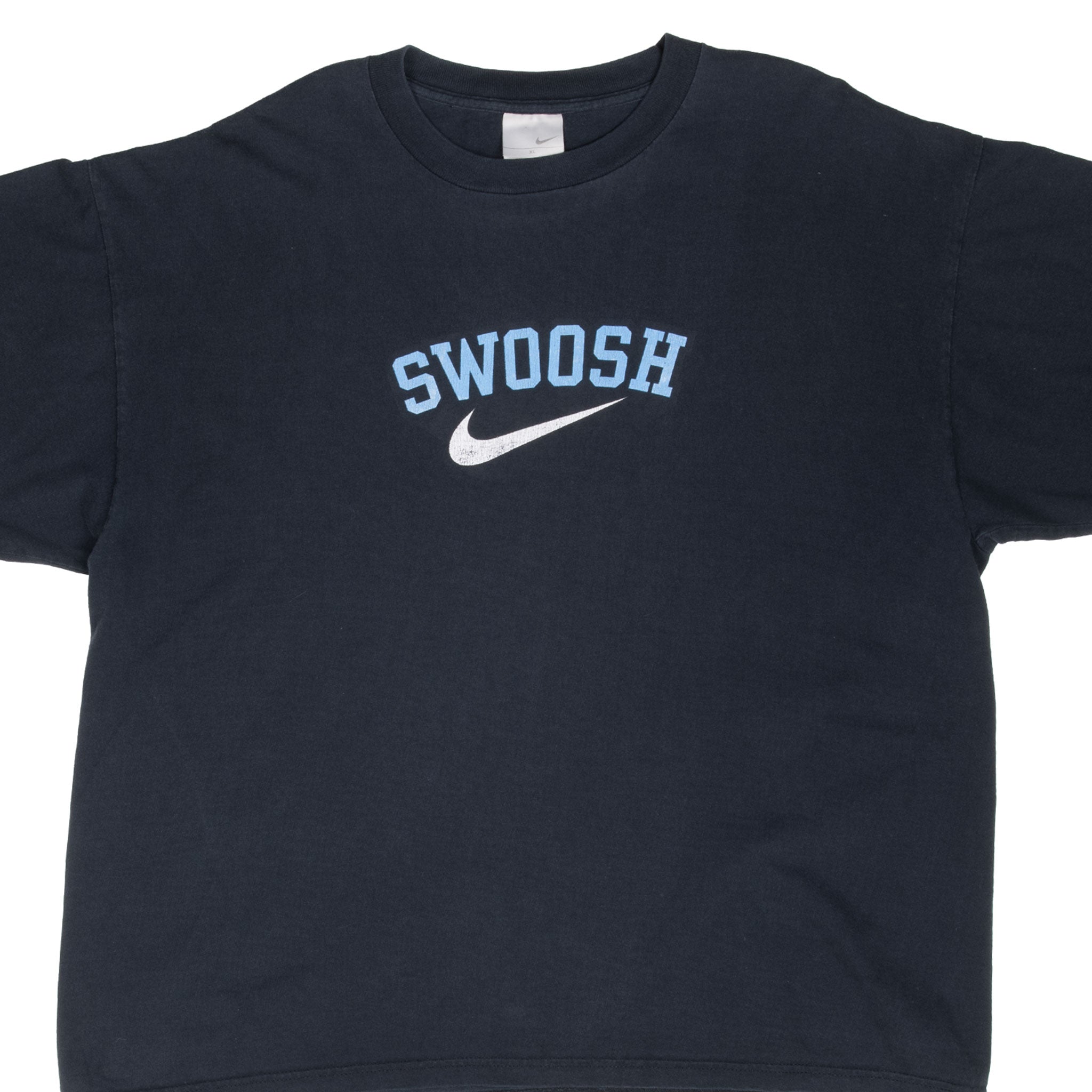 Vintage Nike Big Swoosh Black Tee Shirt 2000S Size XL