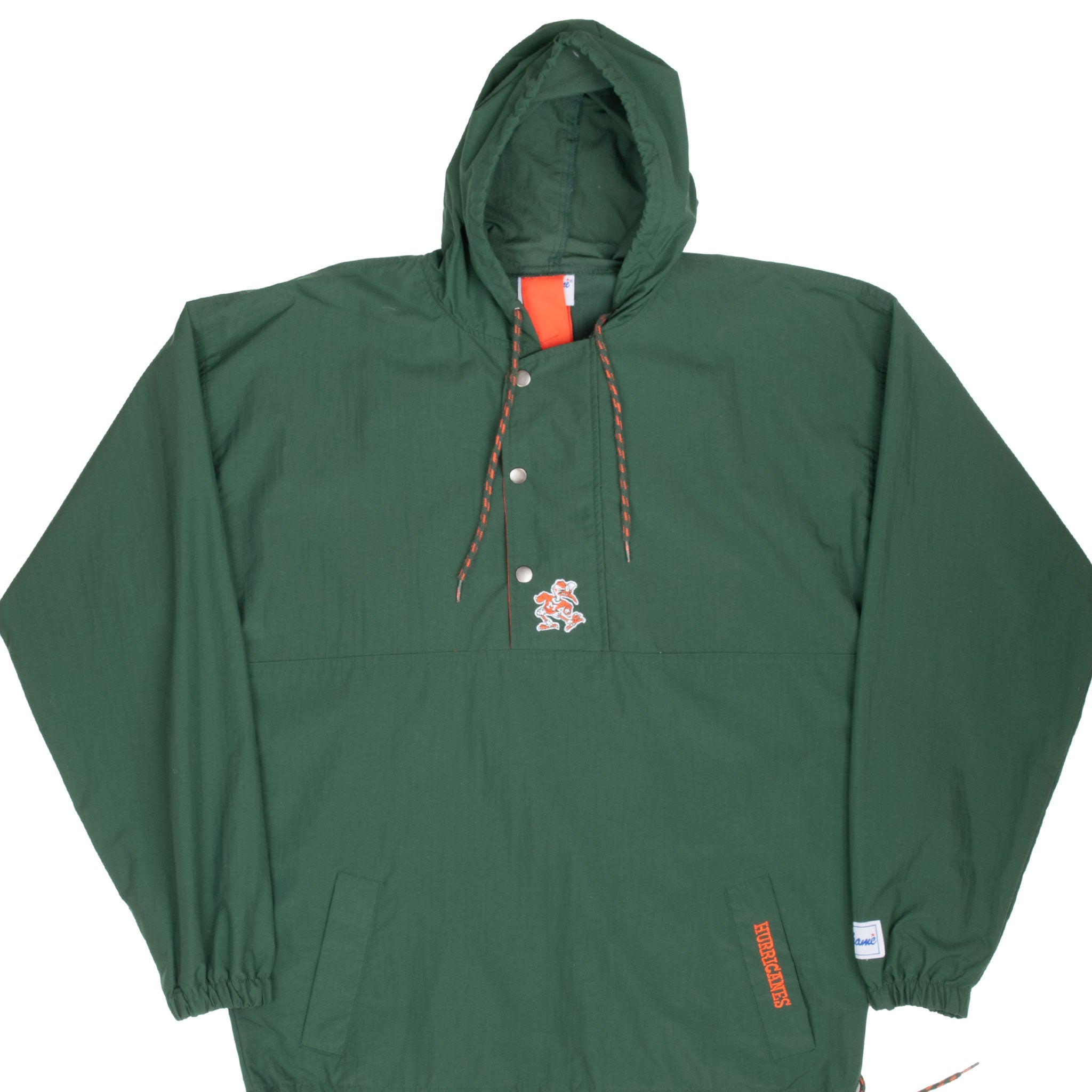 Vintage Ncaa Miami Hurricanes Pullover Windbreaker Jacket 1990S Size Large