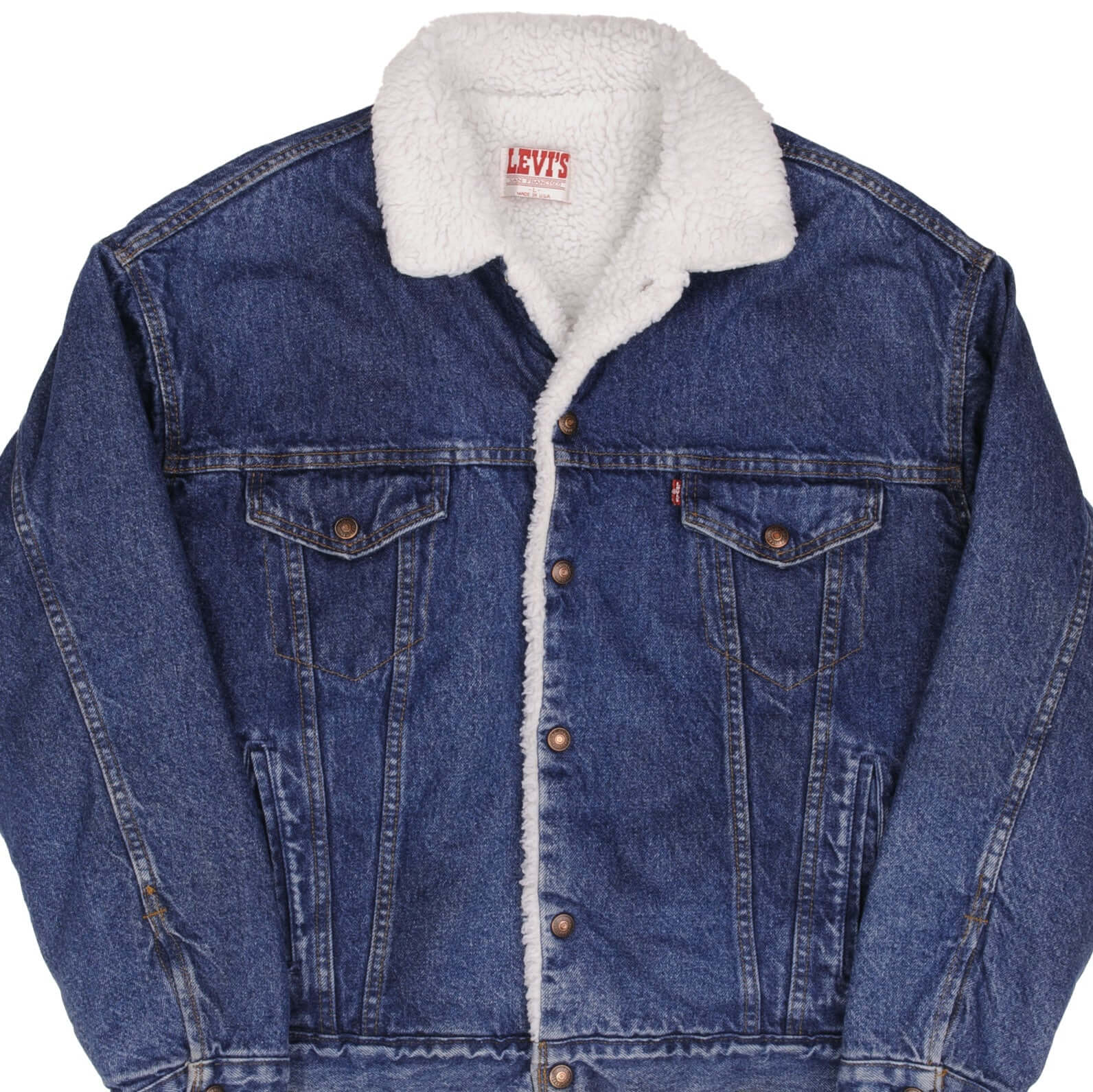 CHAQUETA VAQUERA VINTAGE LEVIS SHERPA TRUCKER DE LOS AÑOS 80
