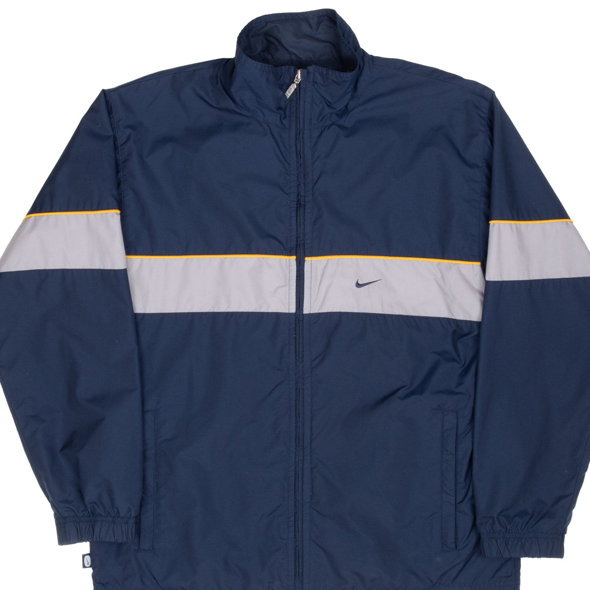 Vintage Nike Classic Swoosh Navy Blue Windbreaker Jacket 2000S Size Medium