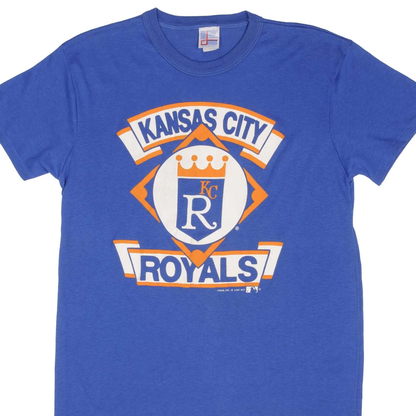 Vintage MLB Kansas City Royals 1989 Tee Shirt Size Medium Made In USA With Single Stitch Sleeves