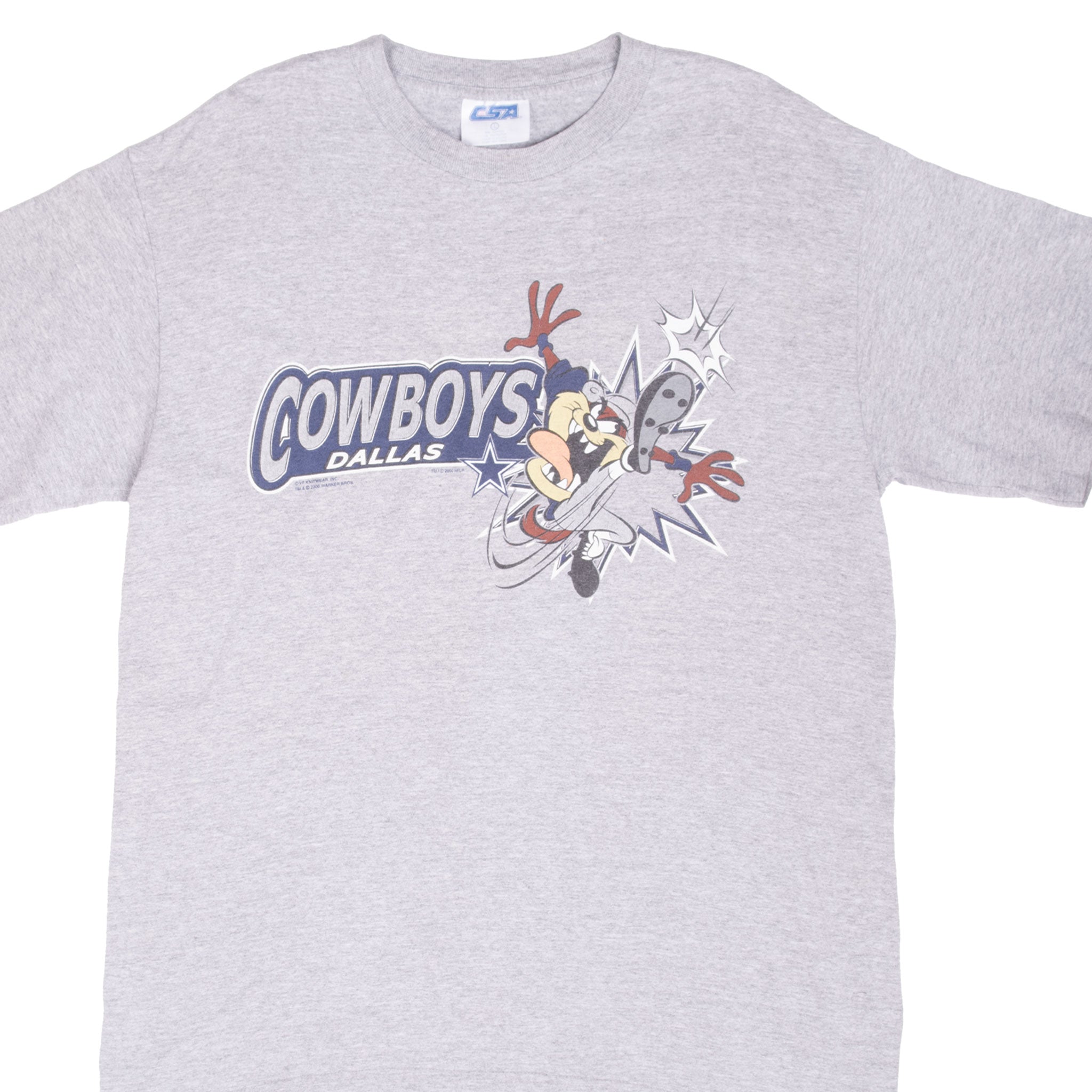 Vintage Nfl Dallas Cowboys Looney Tunes Taz 2000 Tee Shirt Size Large