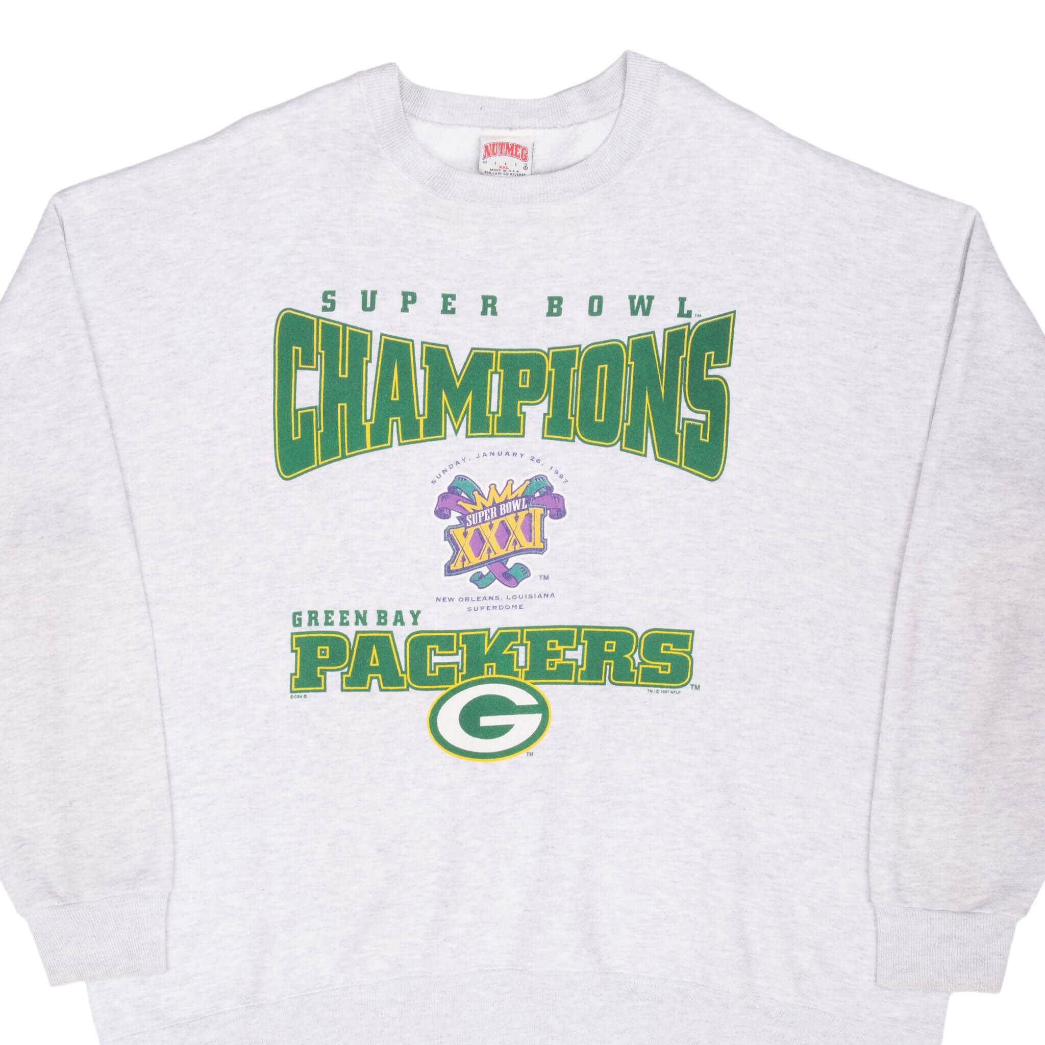 Vintage Nfl Green Bay Packers Super Bowl XXXI Champions 1997 Sweatshirt Size XL Made In USA