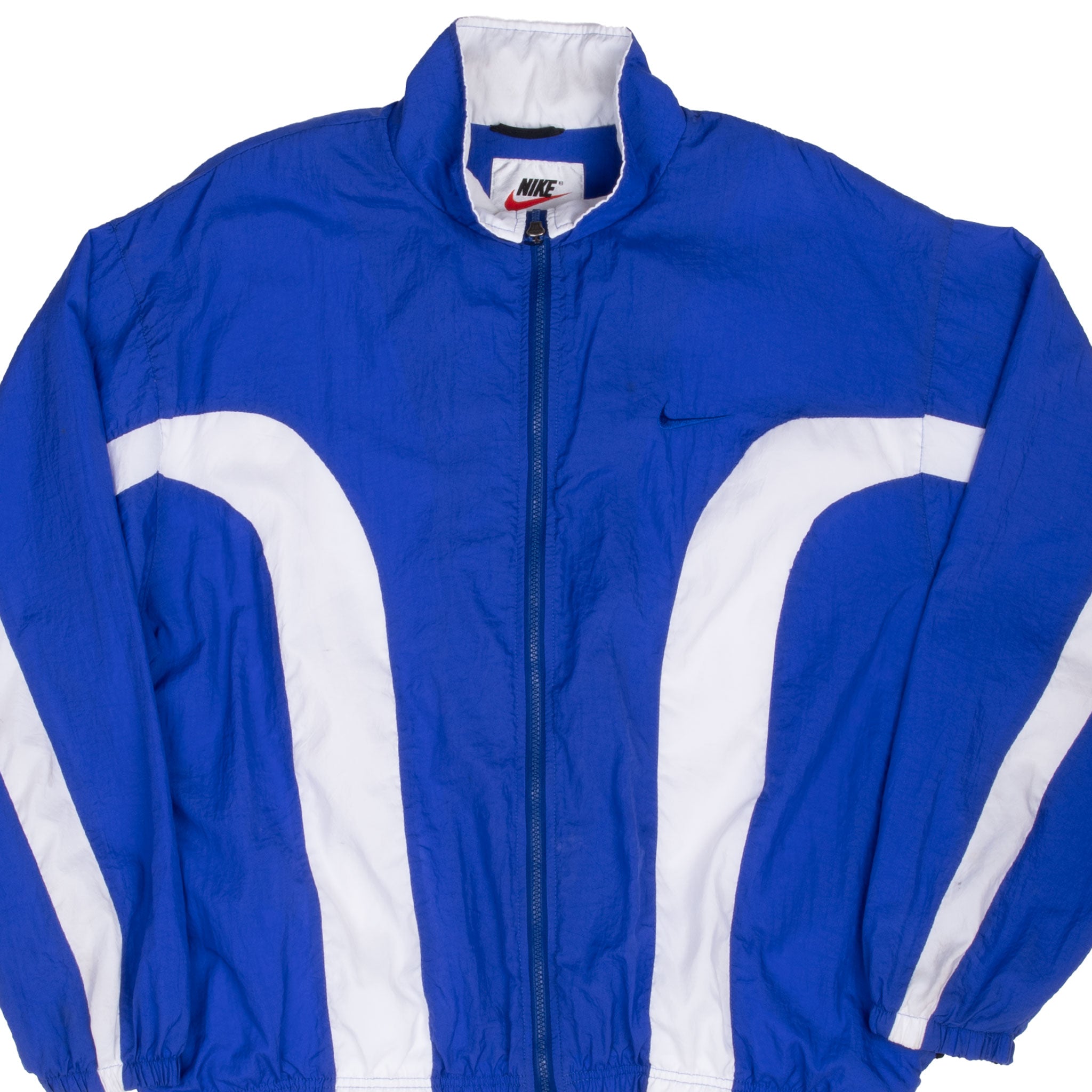 Vintage Nike Big Swoosh Navy Blue Windbreaker Jacket 1990S Size XL