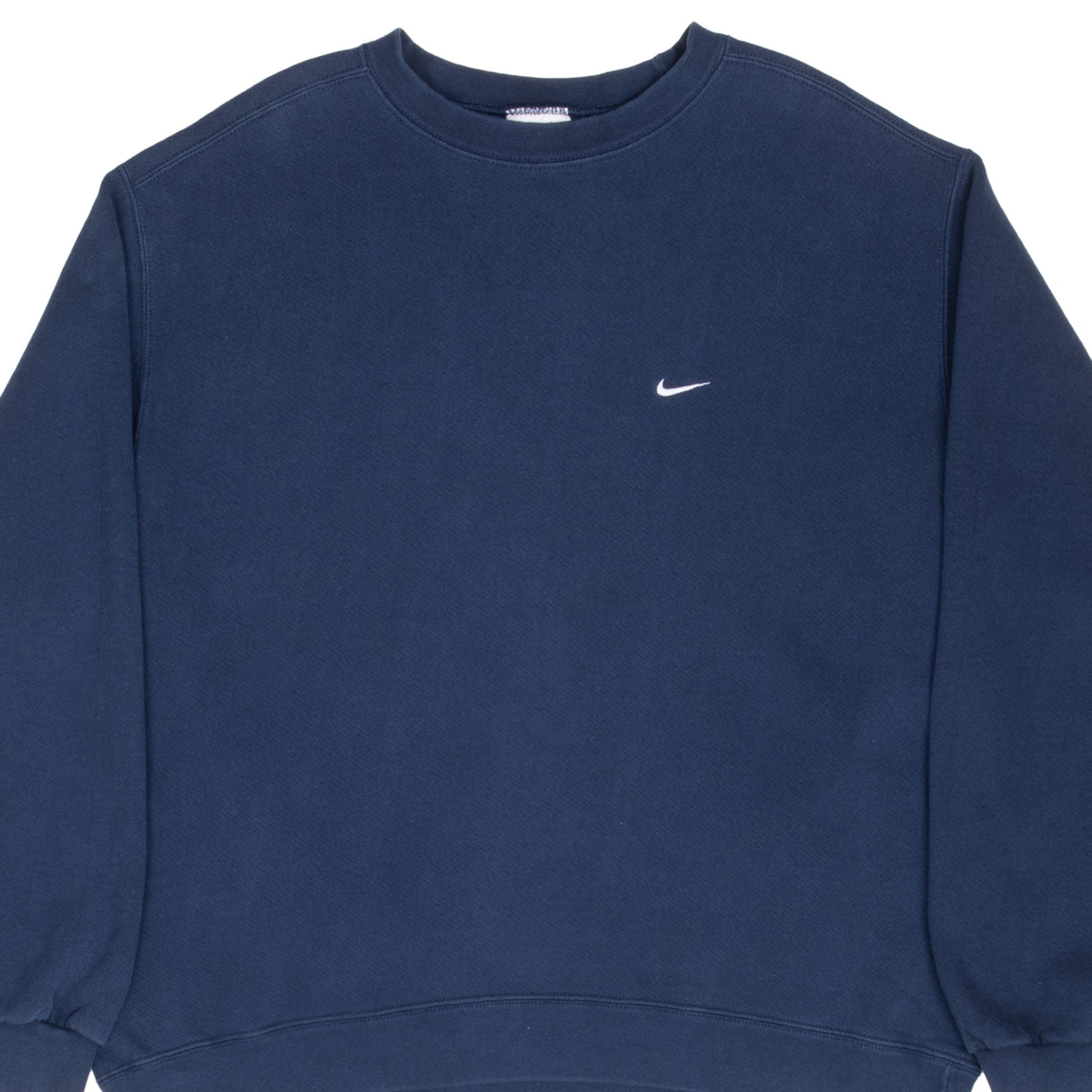 Vintage Nike Classic Swoosh Navy Blue Sweatshirt 1990S Size Large